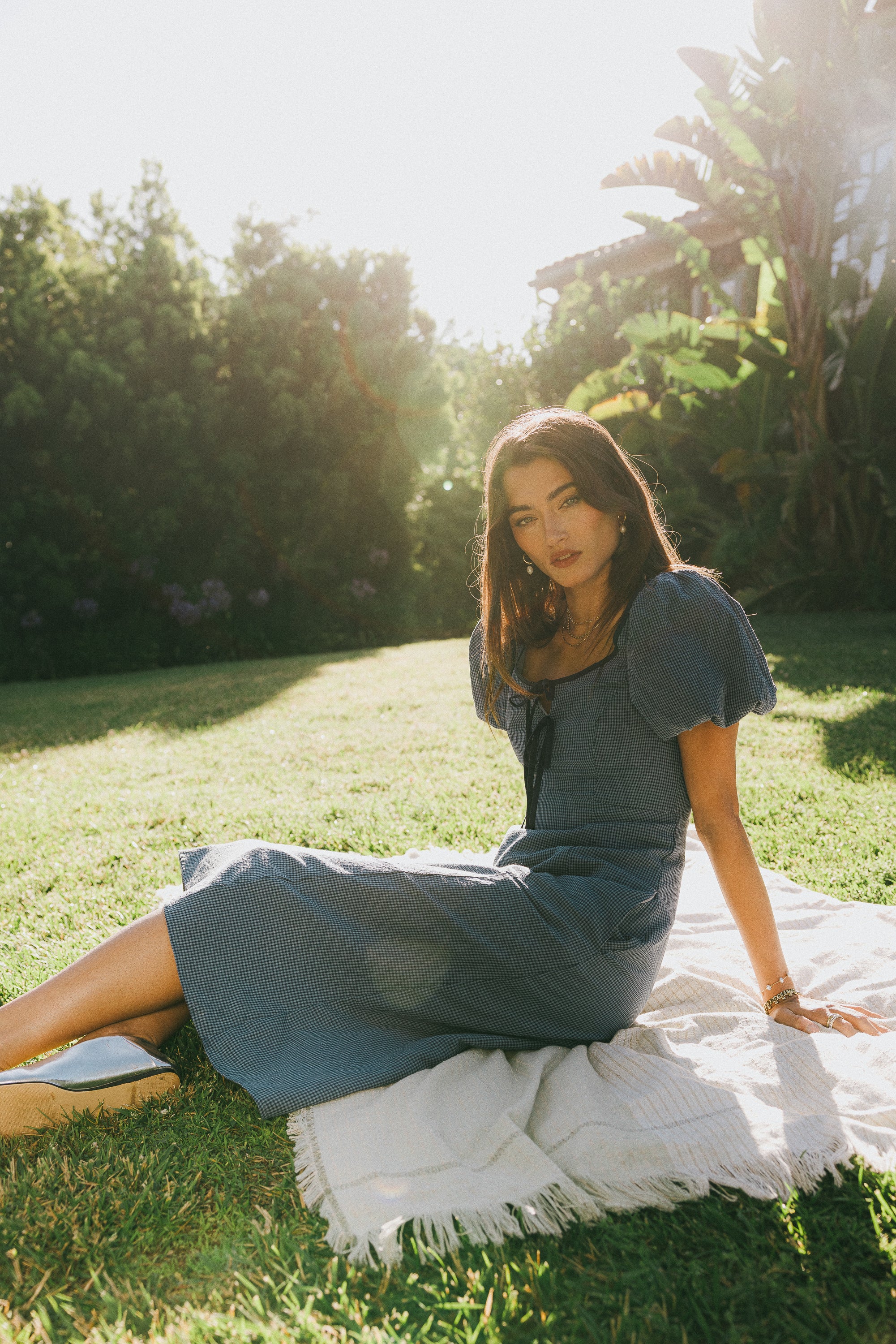 Elle Gingham Midi Dress - FINAL SALE - Image 8