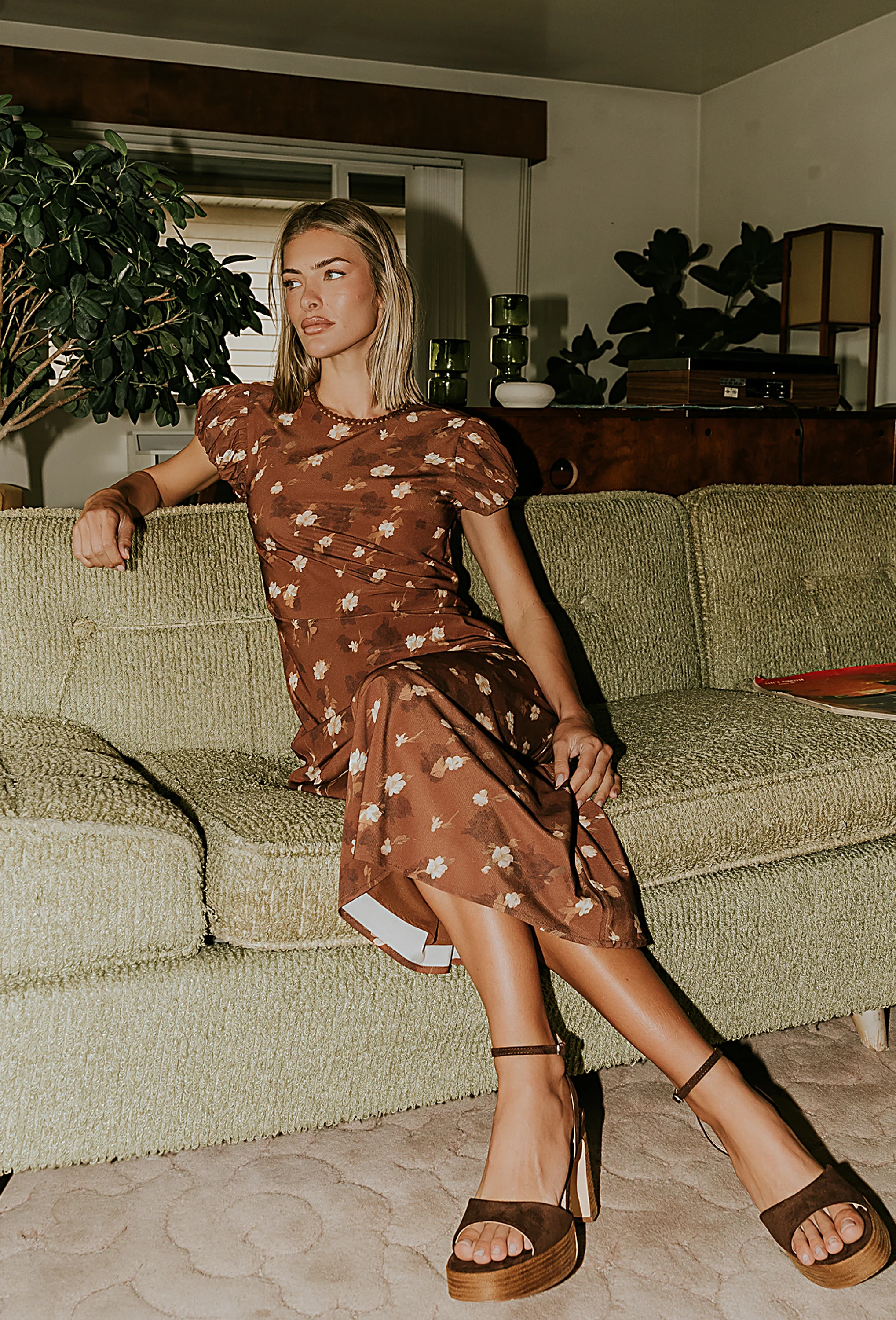 Ellianna Floral Maxi Dress in Brown - Image 3