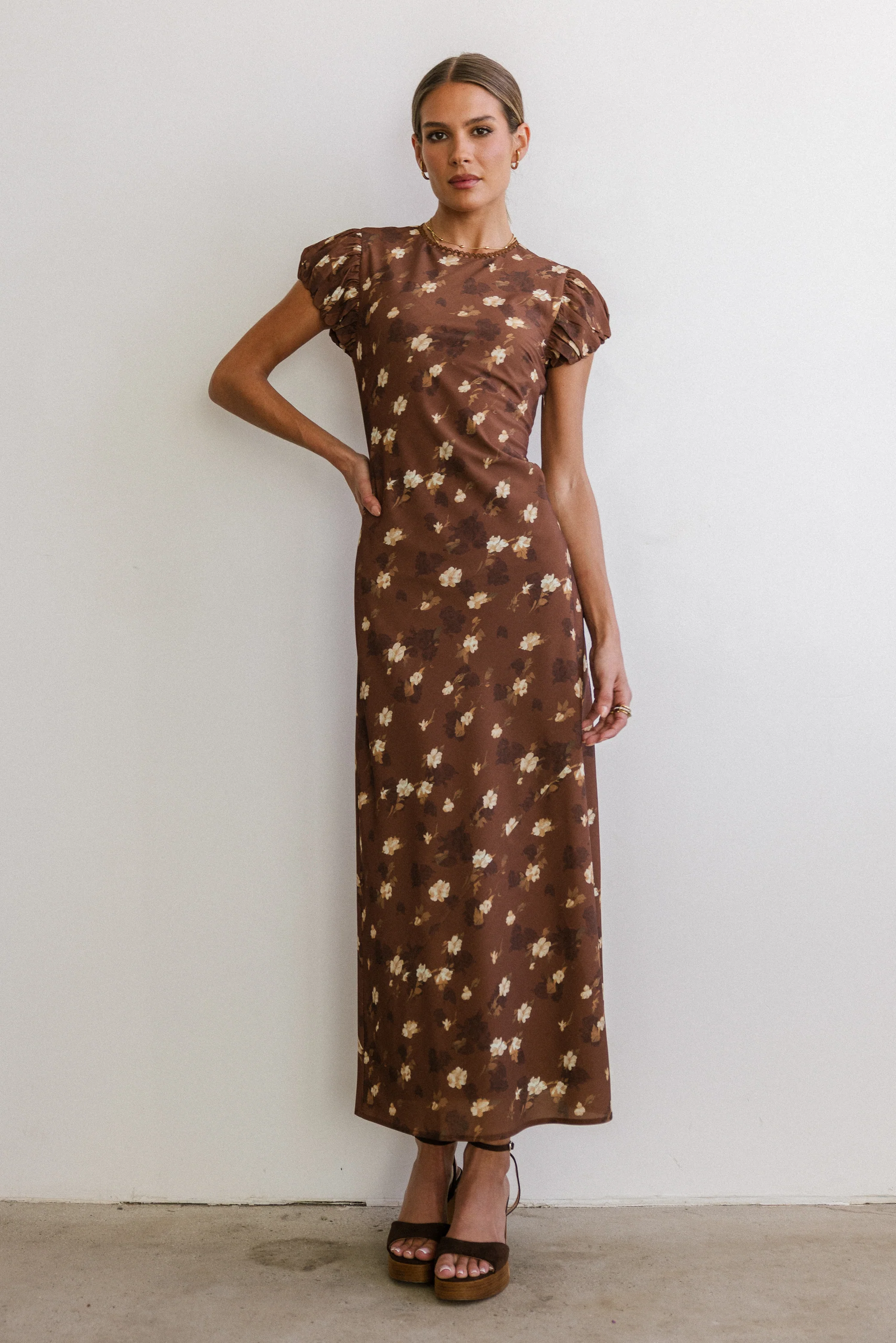 Ellianna Floral Maxi Dress in Brown - Image 4