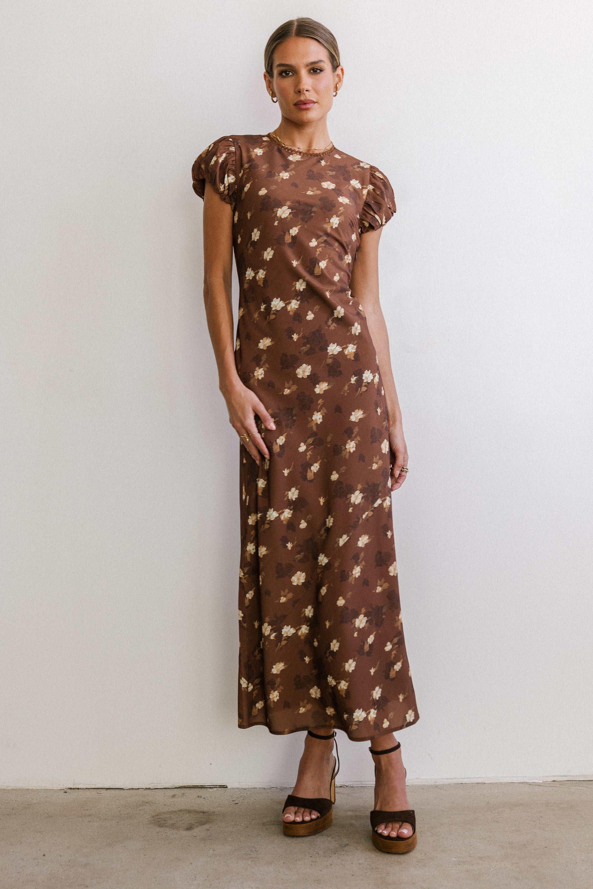 Ellianna Floral Maxi Dress in Brown - Image 7