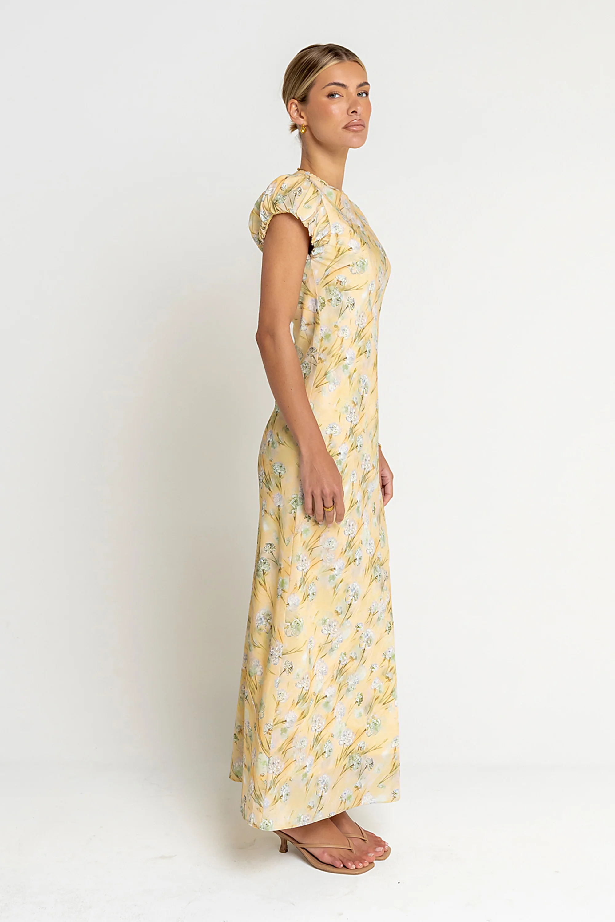 Ellianna Floral Maxi Dress in Butter Yellow - Image 3