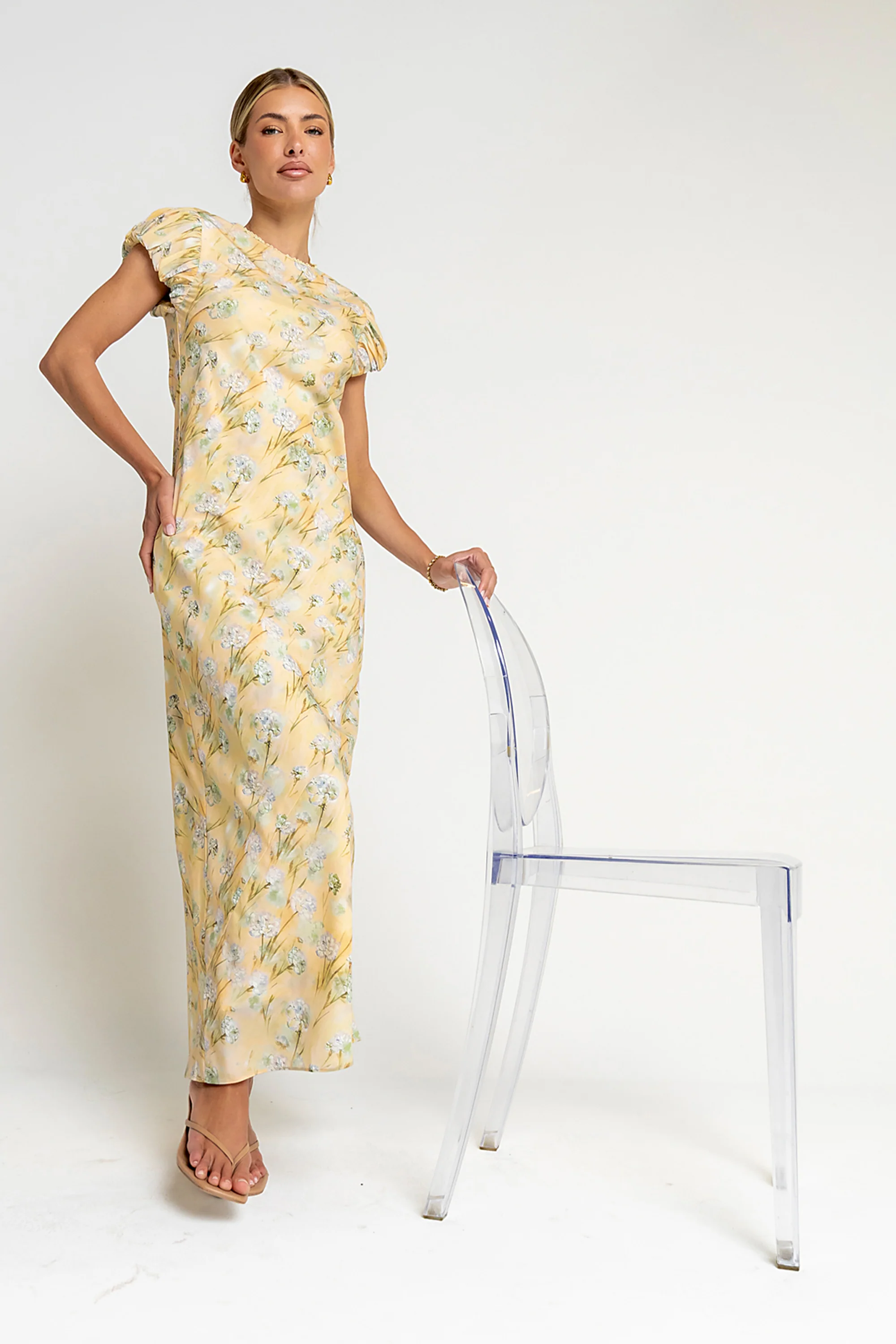 Ellianna Floral Maxi Dress in Butter Yellow - Image 4