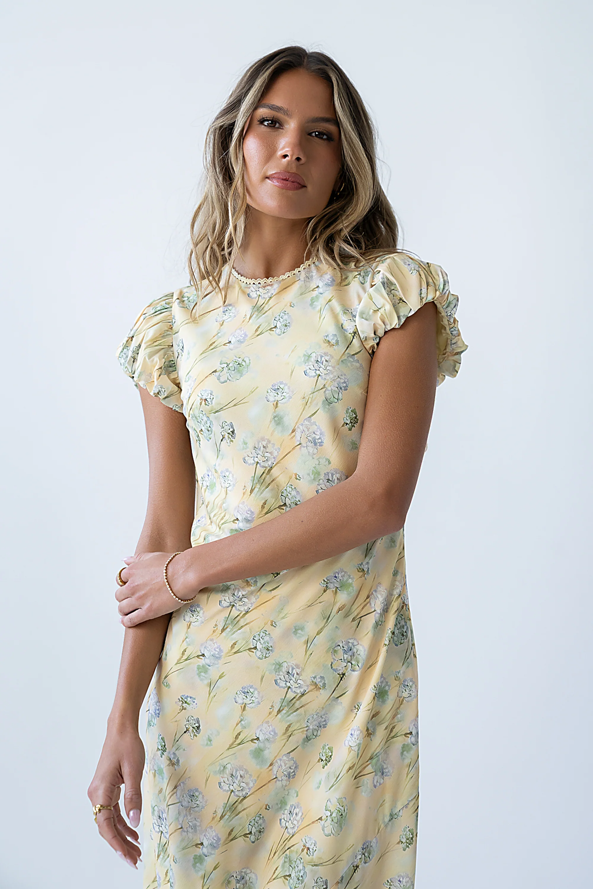 Ellianna Floral Maxi Dress in Butter Yellow - Image 5