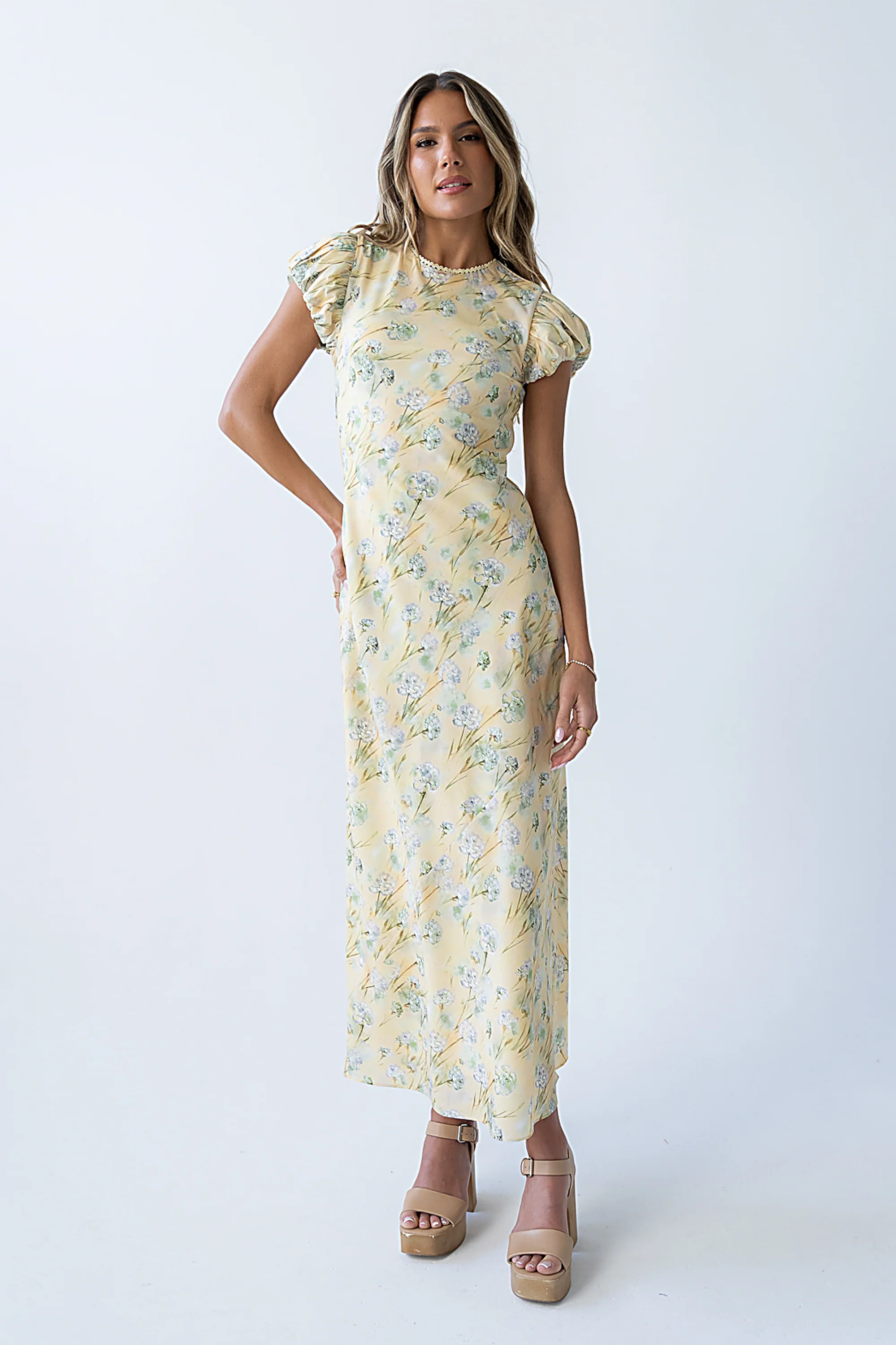 Ellianna Floral Maxi Dress in Butter Yellow - Image 6