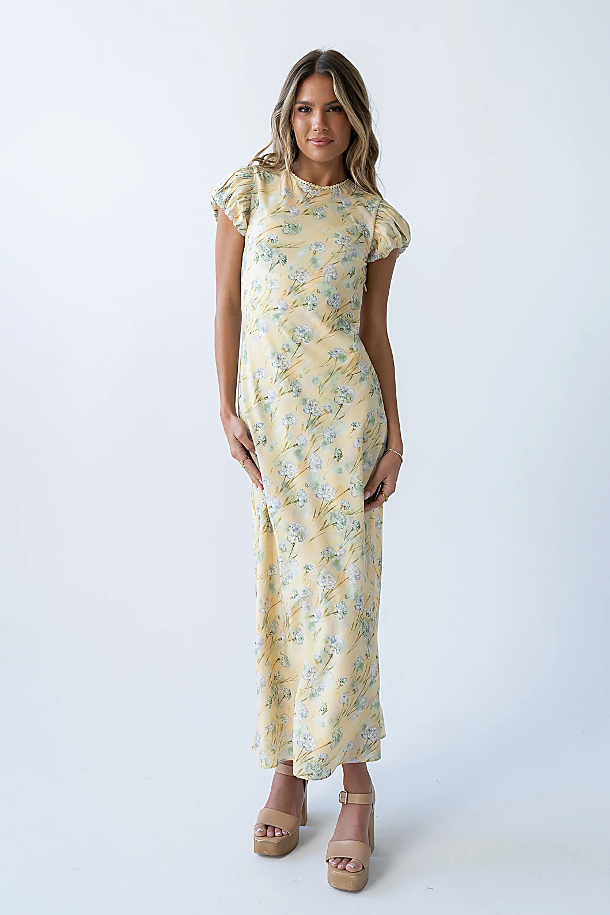 Ellianna Floral Maxi Dress in Butter Yellow - Image 7