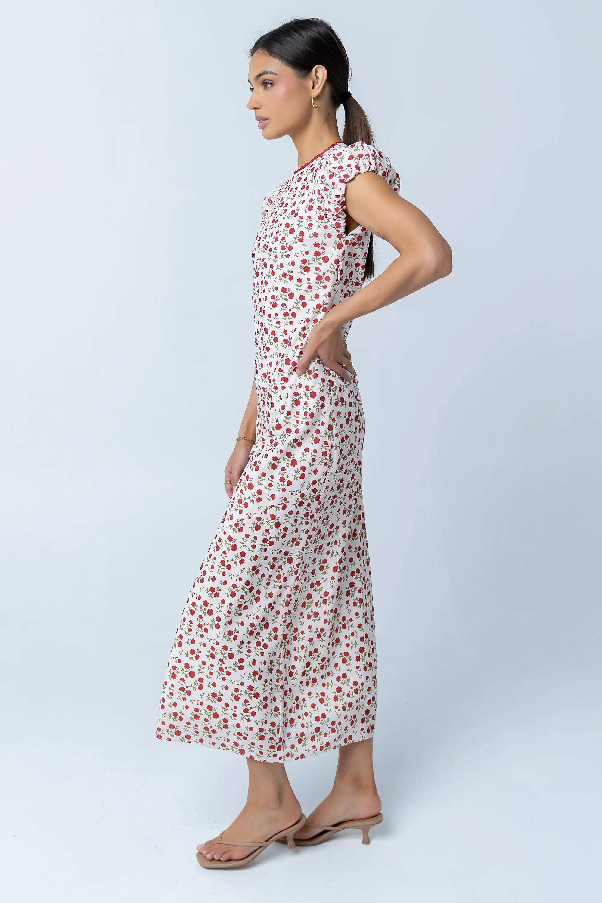 Ellianna Floral Maxi Dress in Cream - Image 10