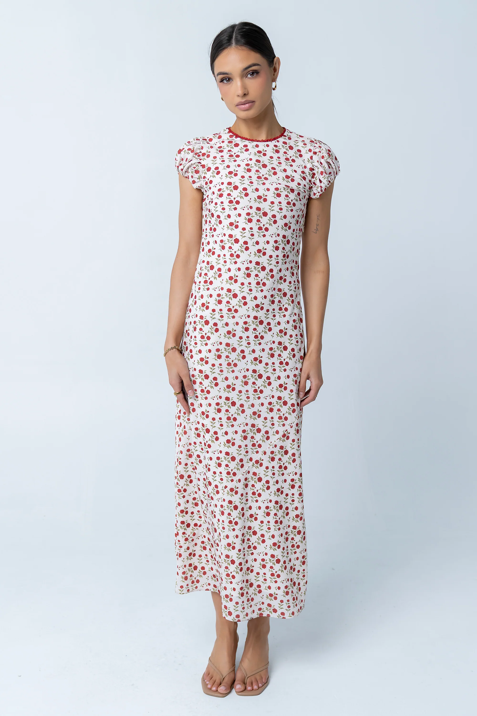 Ellianna Floral Maxi Dress in Cream - Image 11