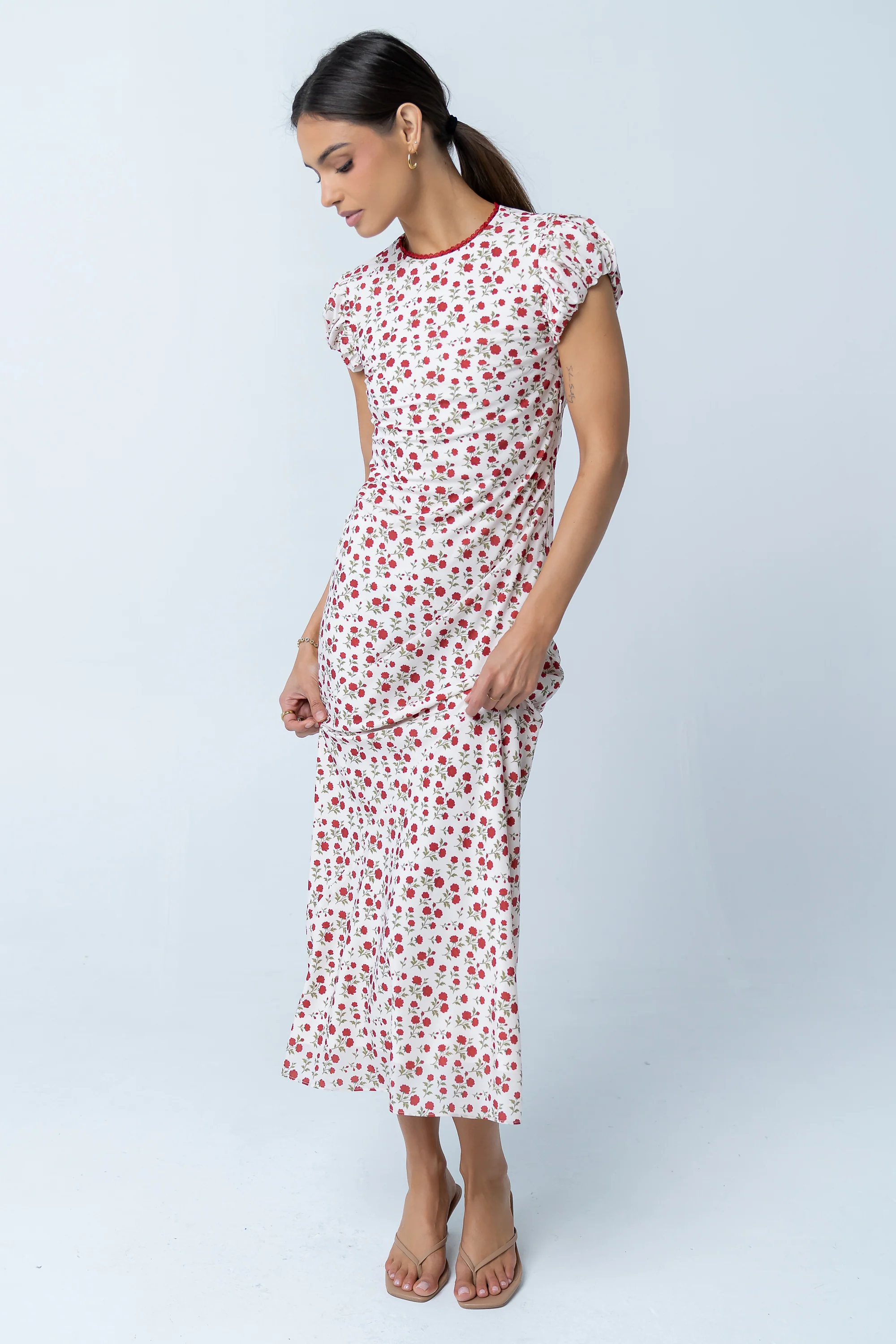 Ellianna Floral Maxi Dress in Cream - Image 2