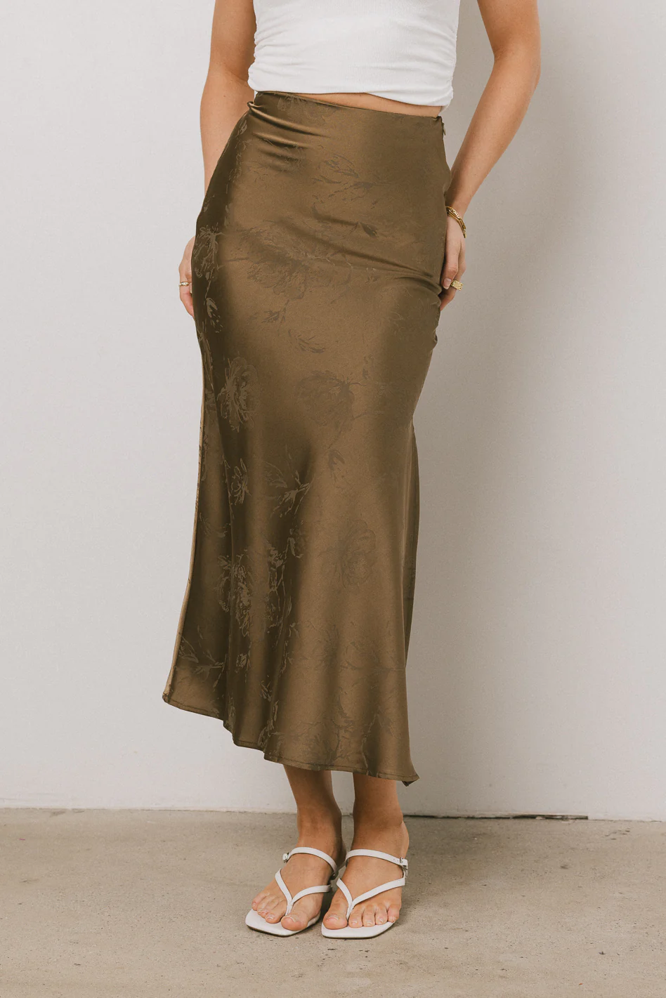 Ellie Floral Maxi Skirt in Olive - FINAL SALE - Image 2