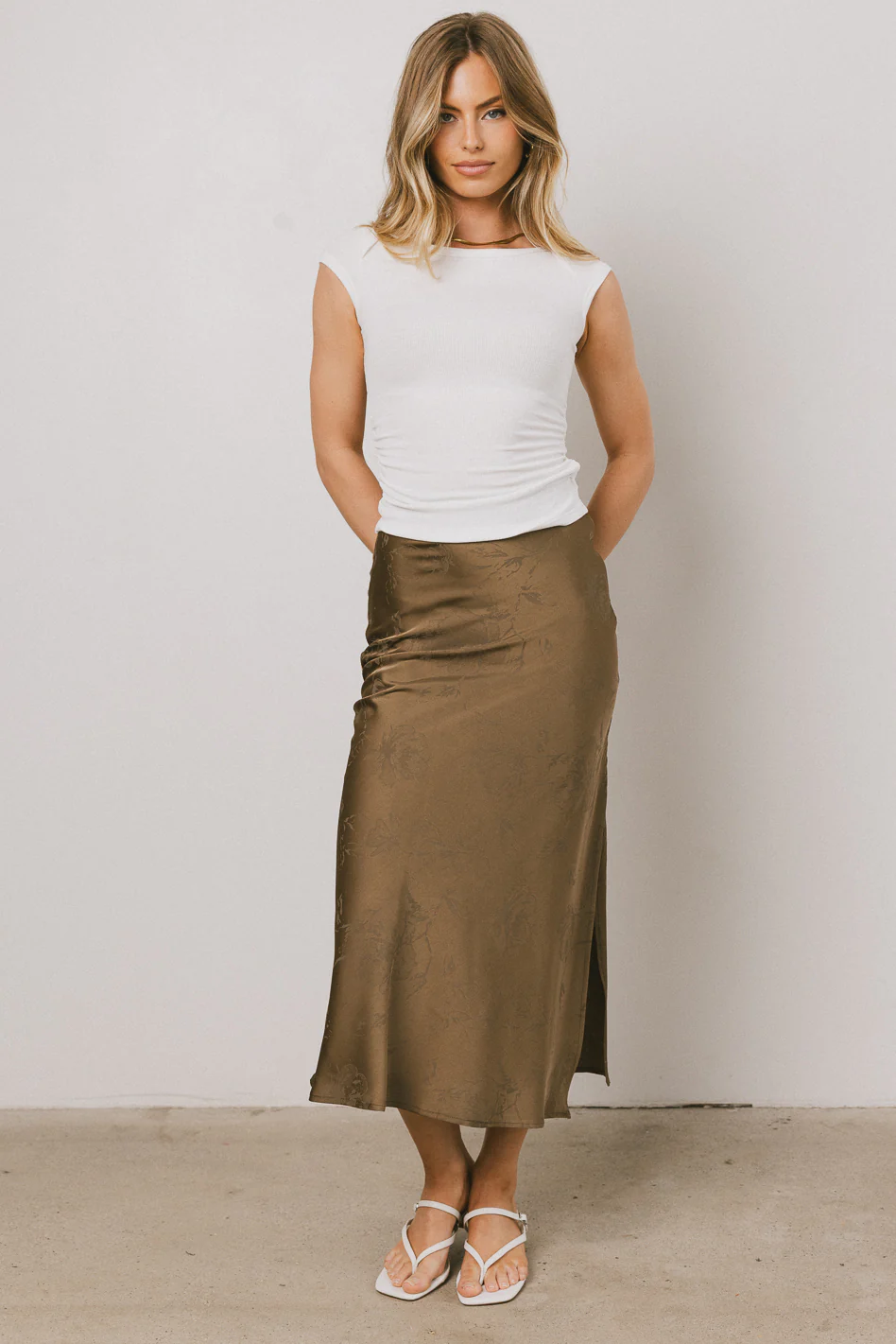 Ellie Floral Maxi Skirt in Olive - FINAL SALE - Image 3