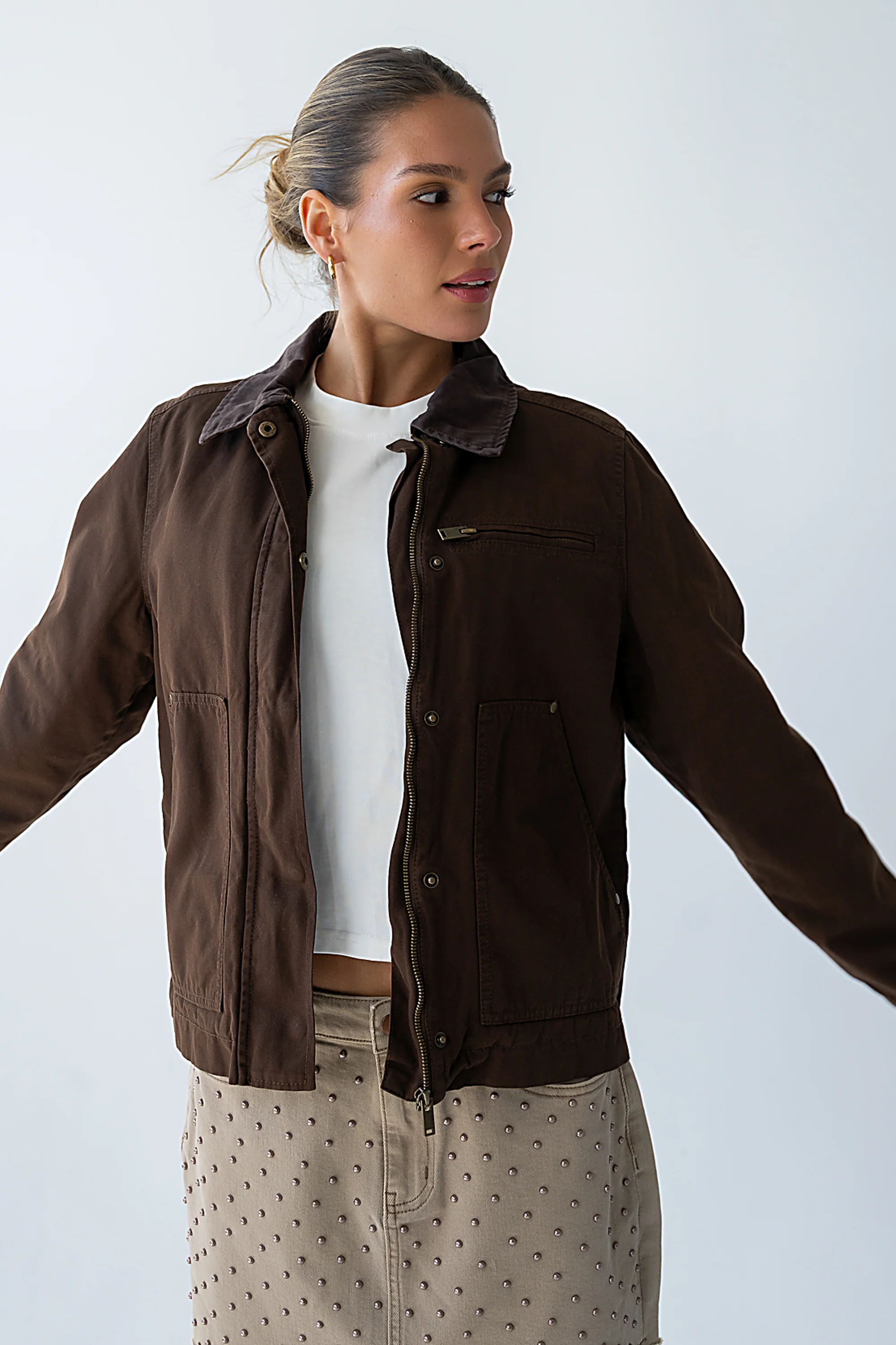 Ember Barn Jacket in Brown - Image 2