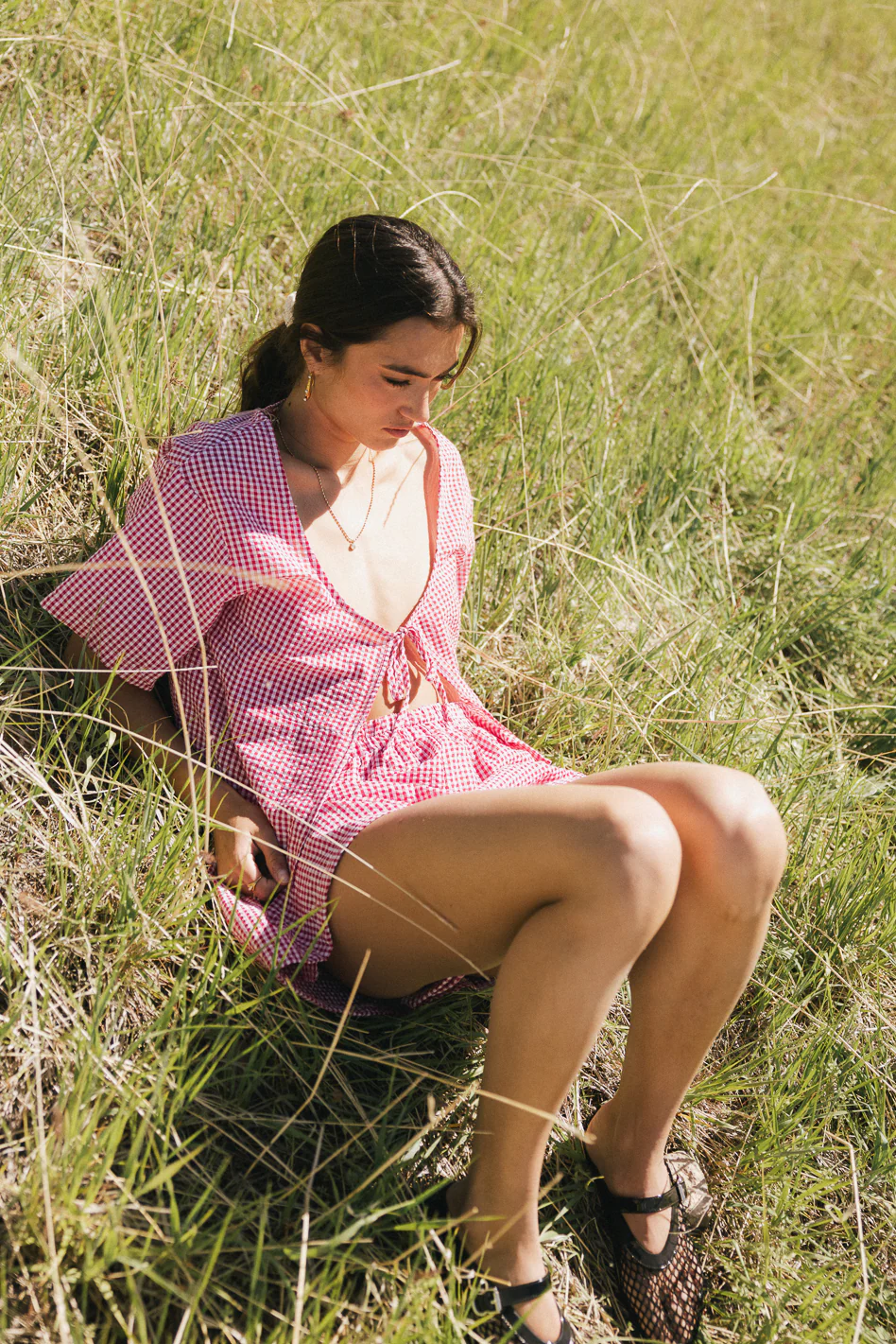 Ember Gingham Shorts in Red - FINAL SALE - Image 6