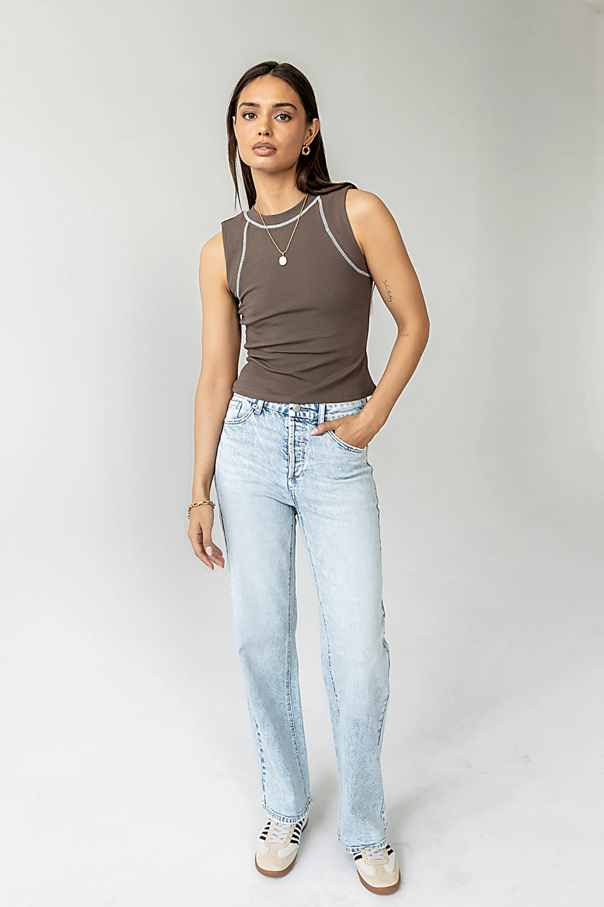 Emely Contrast Tank Top - FINAL SALE - Image 5