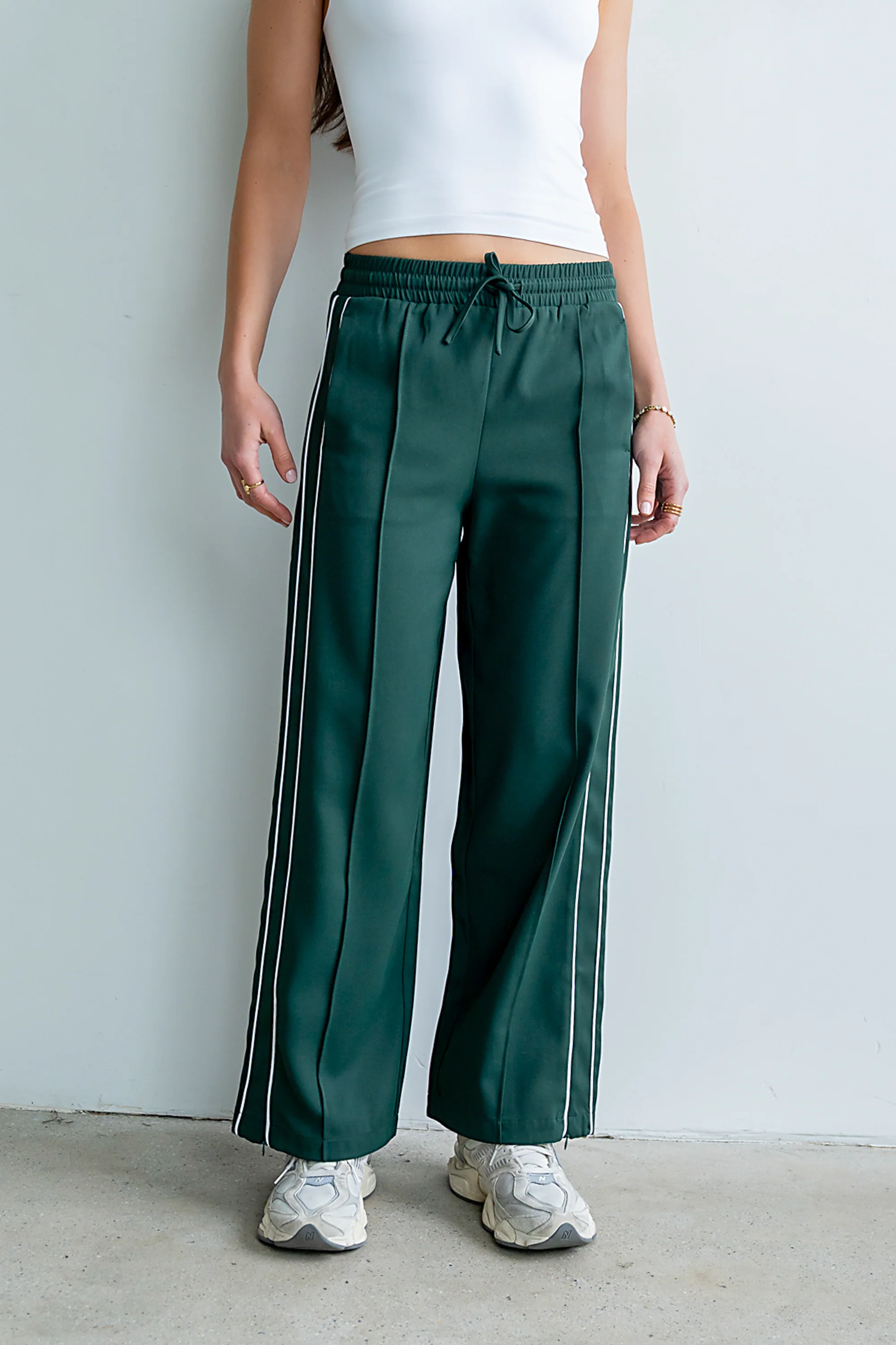 Emily Striped Wide Leg Pants in Green - Image 13