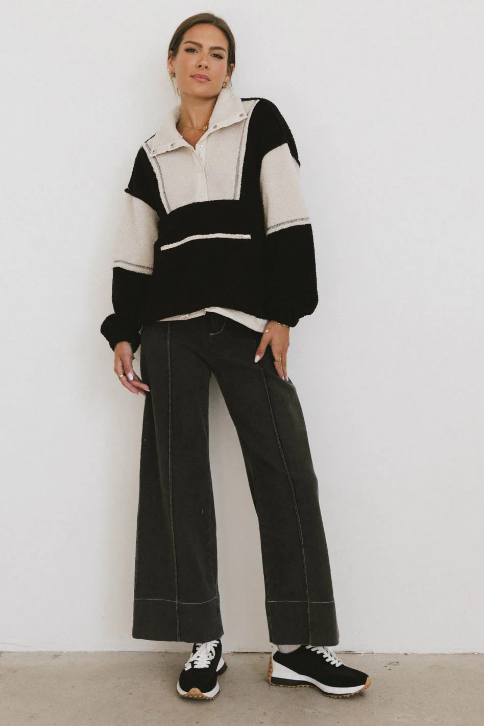 Emmaline Wide Leg Jeans in Black - FINAL SALE - Image 2