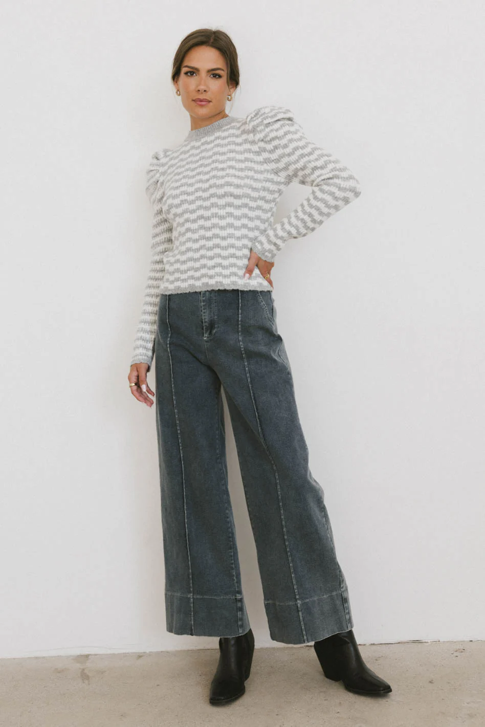 Emmaline Wide Leg Jeans in Dark Wash - FINAL SALE - Image 6