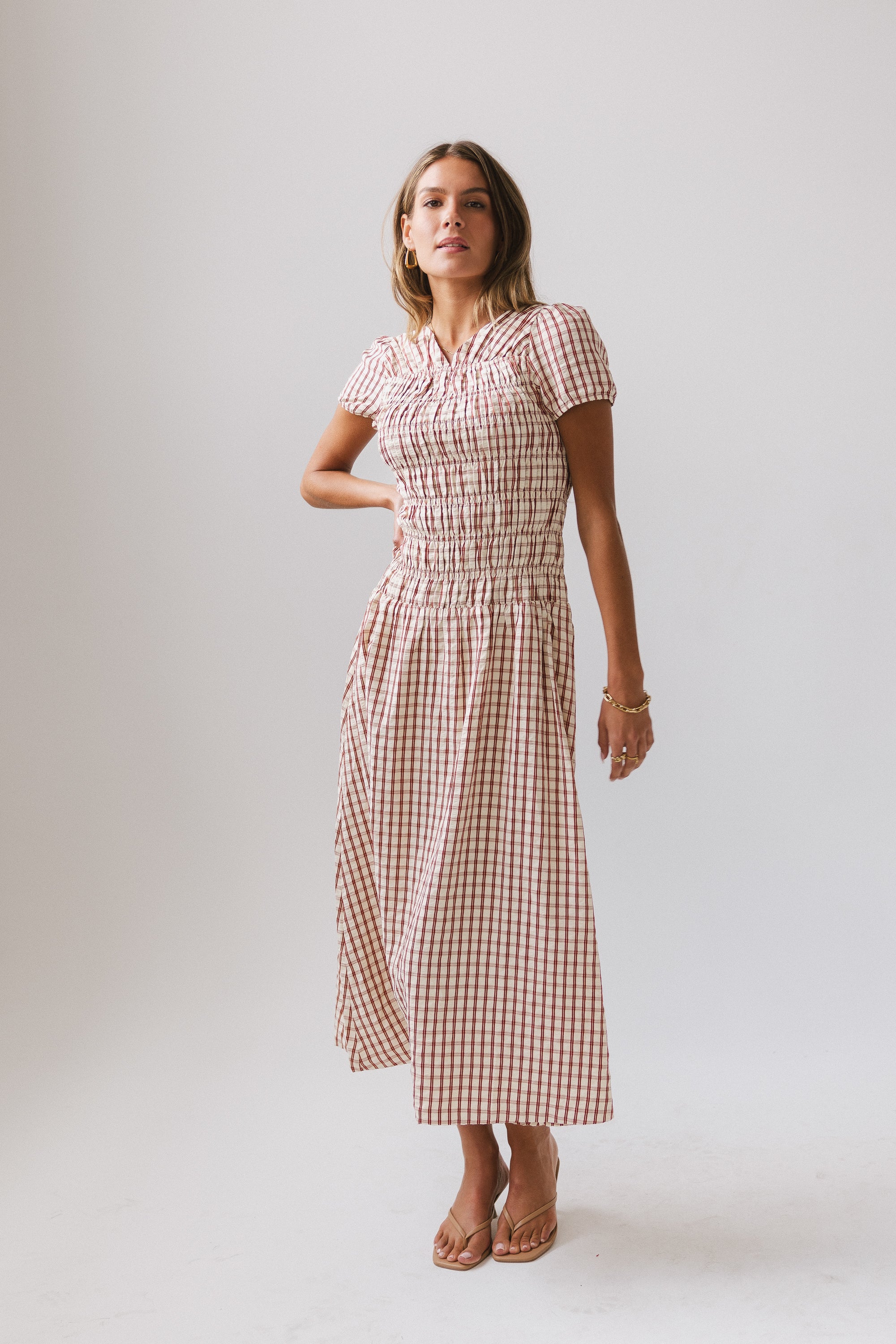 Erin Smocked Maxi Dress in Red - FINAL SALE - Image 10