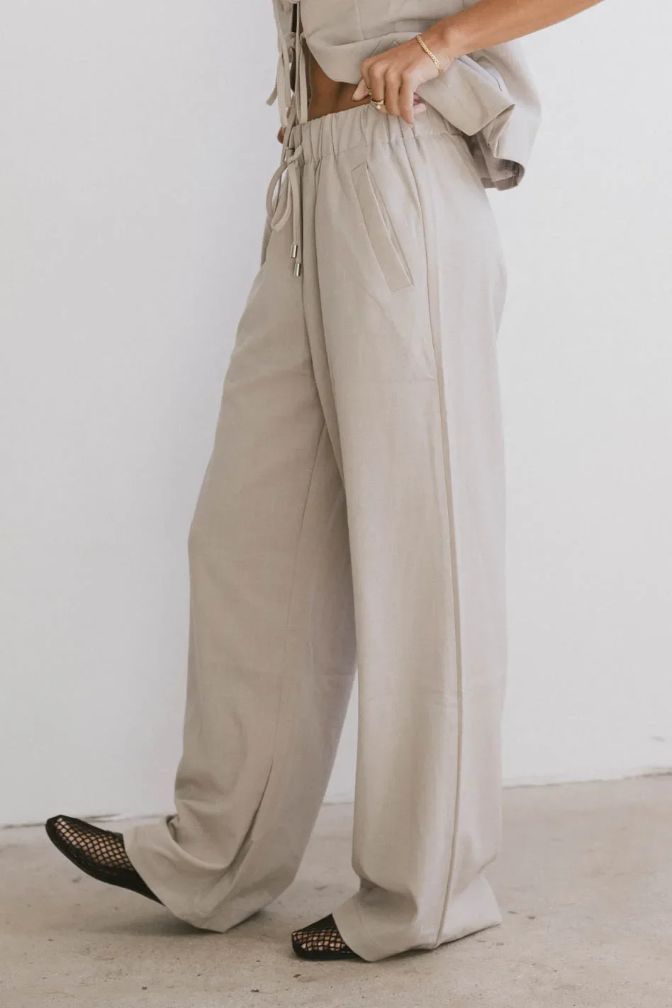 Eslyn Baggy Pants in Taupe - FINAL SALE - Image 4