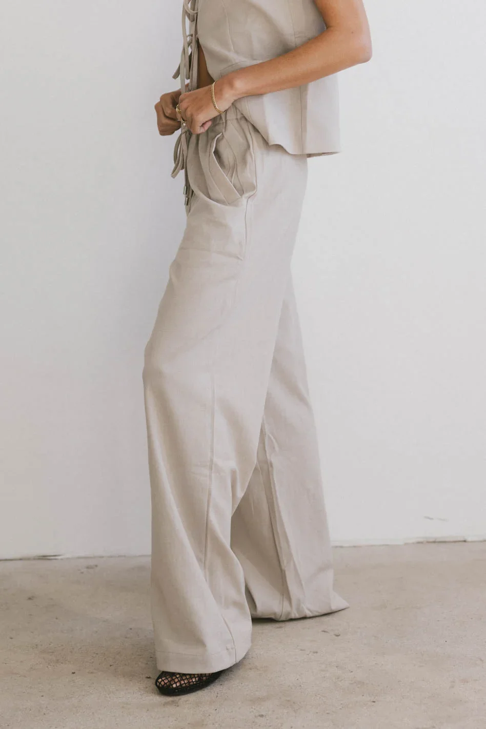 Eslyn Baggy Pants in Taupe - FINAL SALE - Image 6