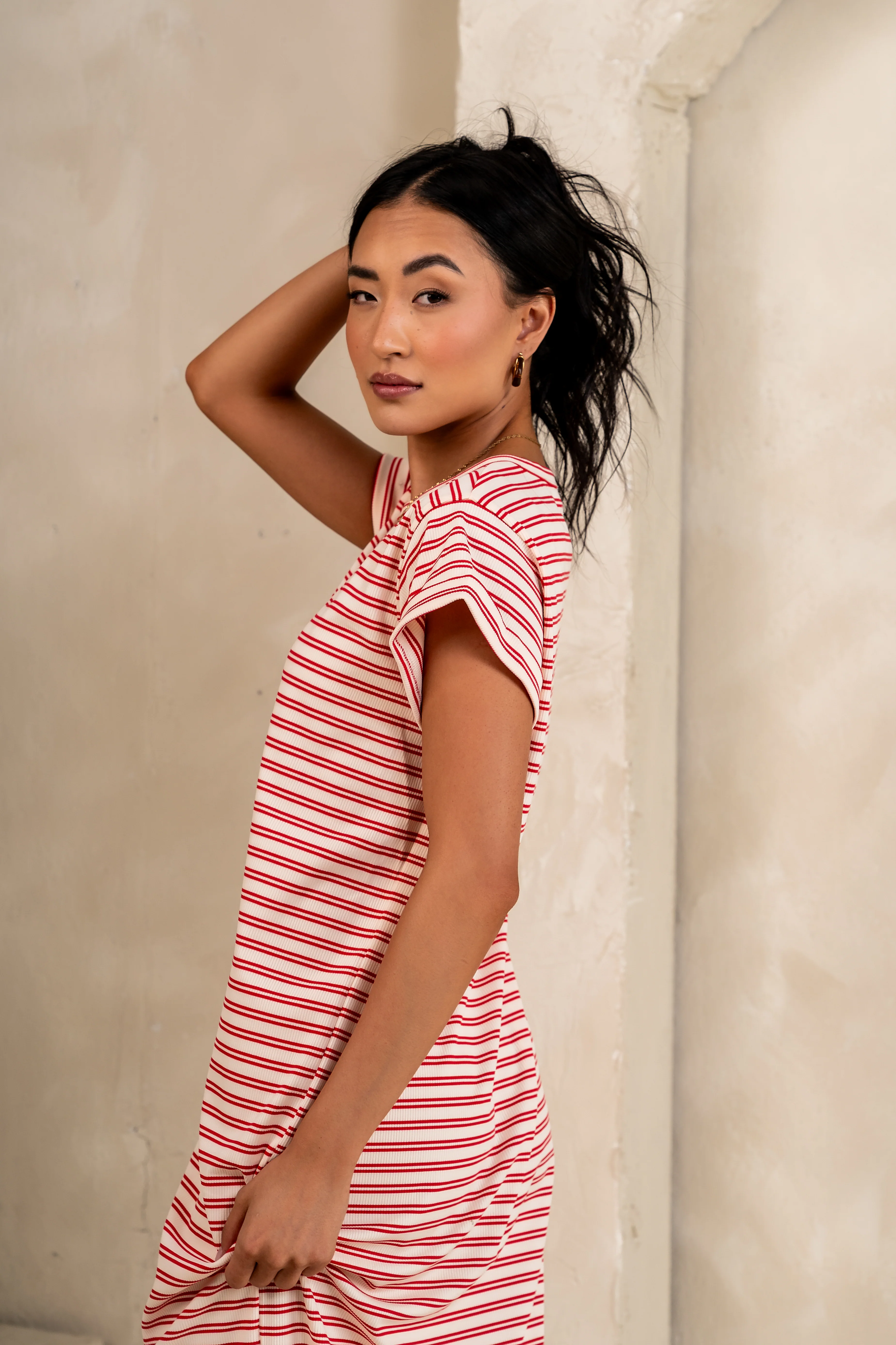 Esme Striped Maxi Dress in Red - FINAL SALE - Image 2