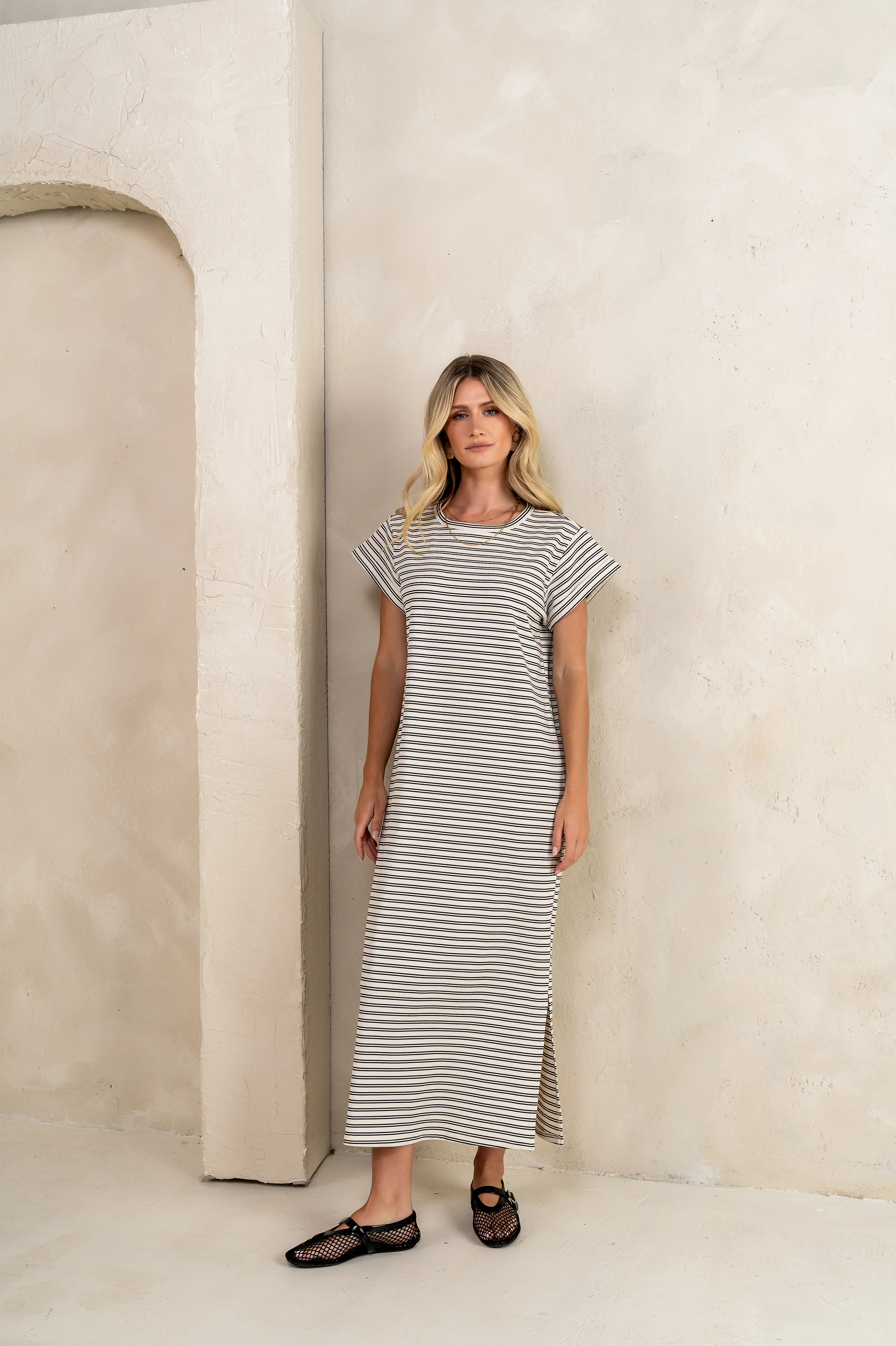 Esme Striped Maxi Dress in Black - FINAL SALE - Image 6
