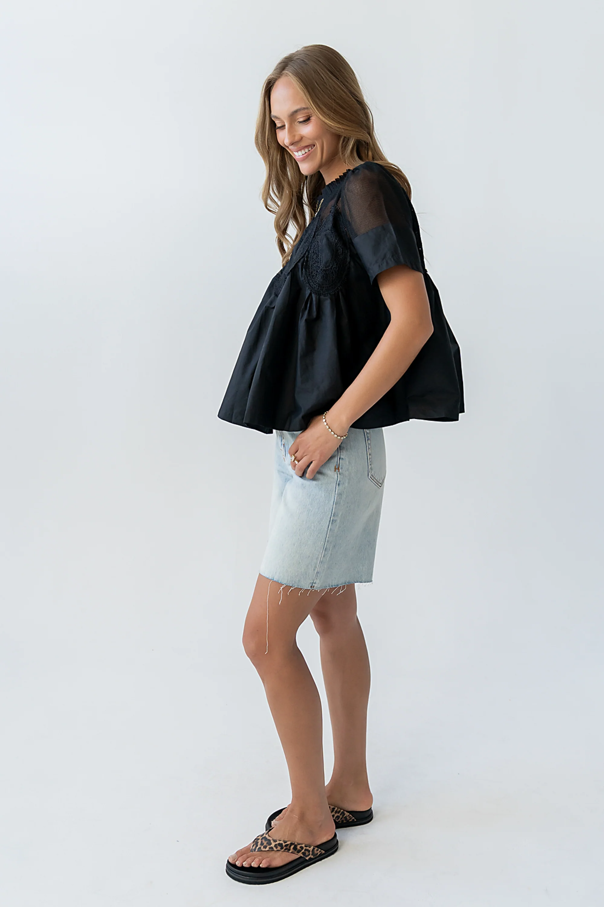 Estelle Mesh Top in Black - Image 6
