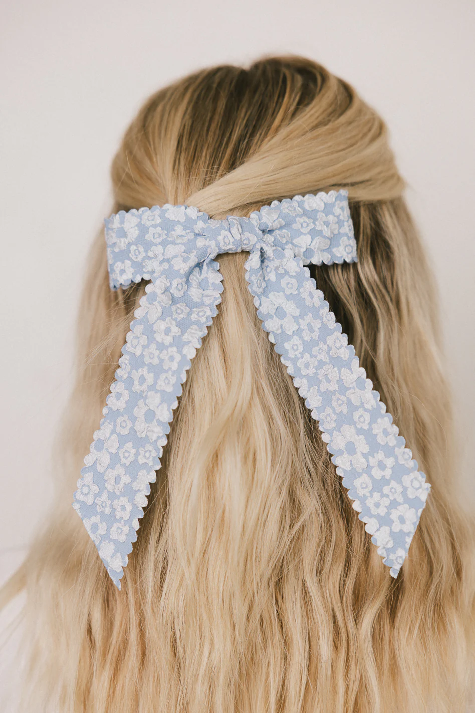 Ester Floral Bow in Blue - FINAL SALE - Image 2