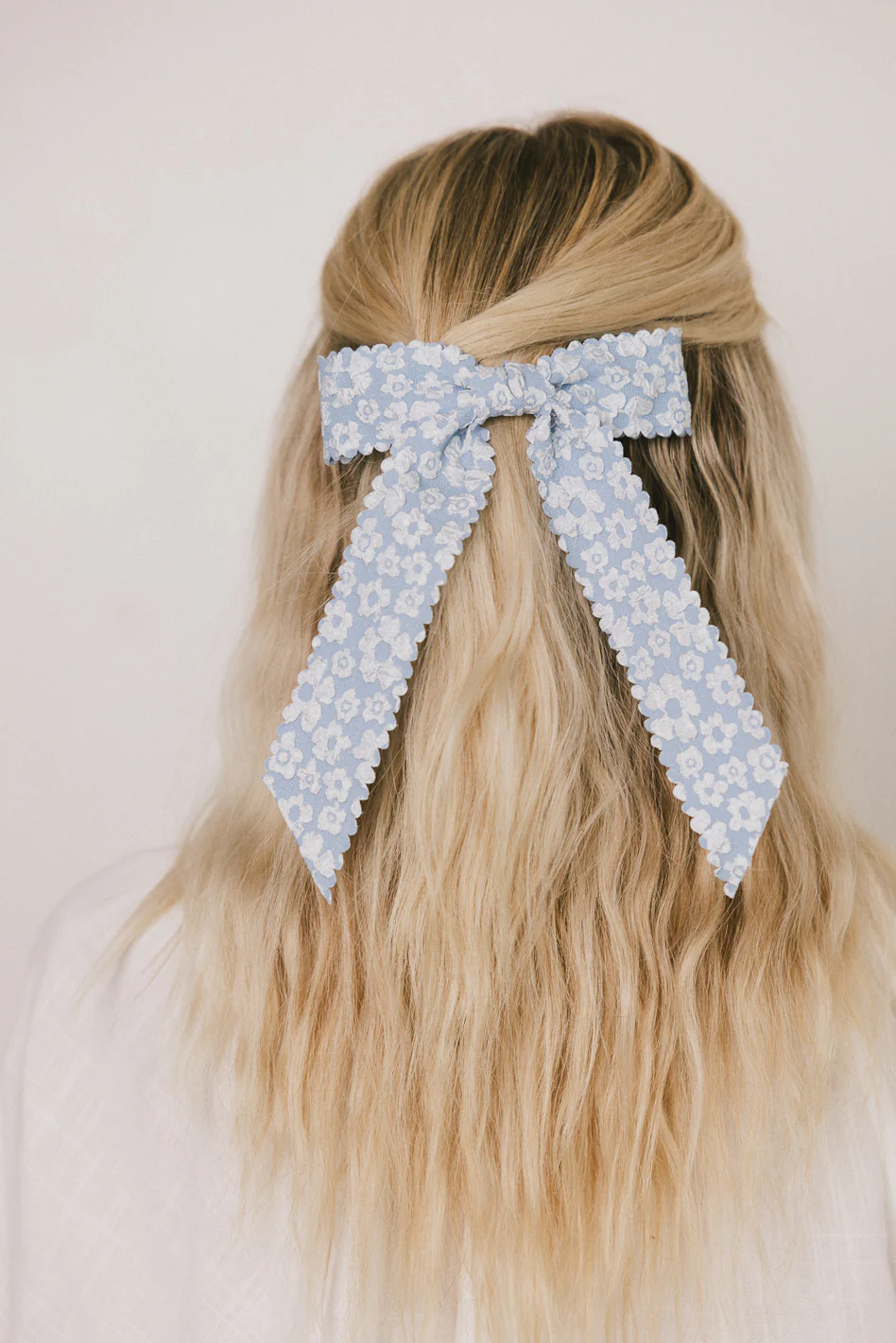 Ester Floral Bow in Blue - FINAL SALE - Image 3