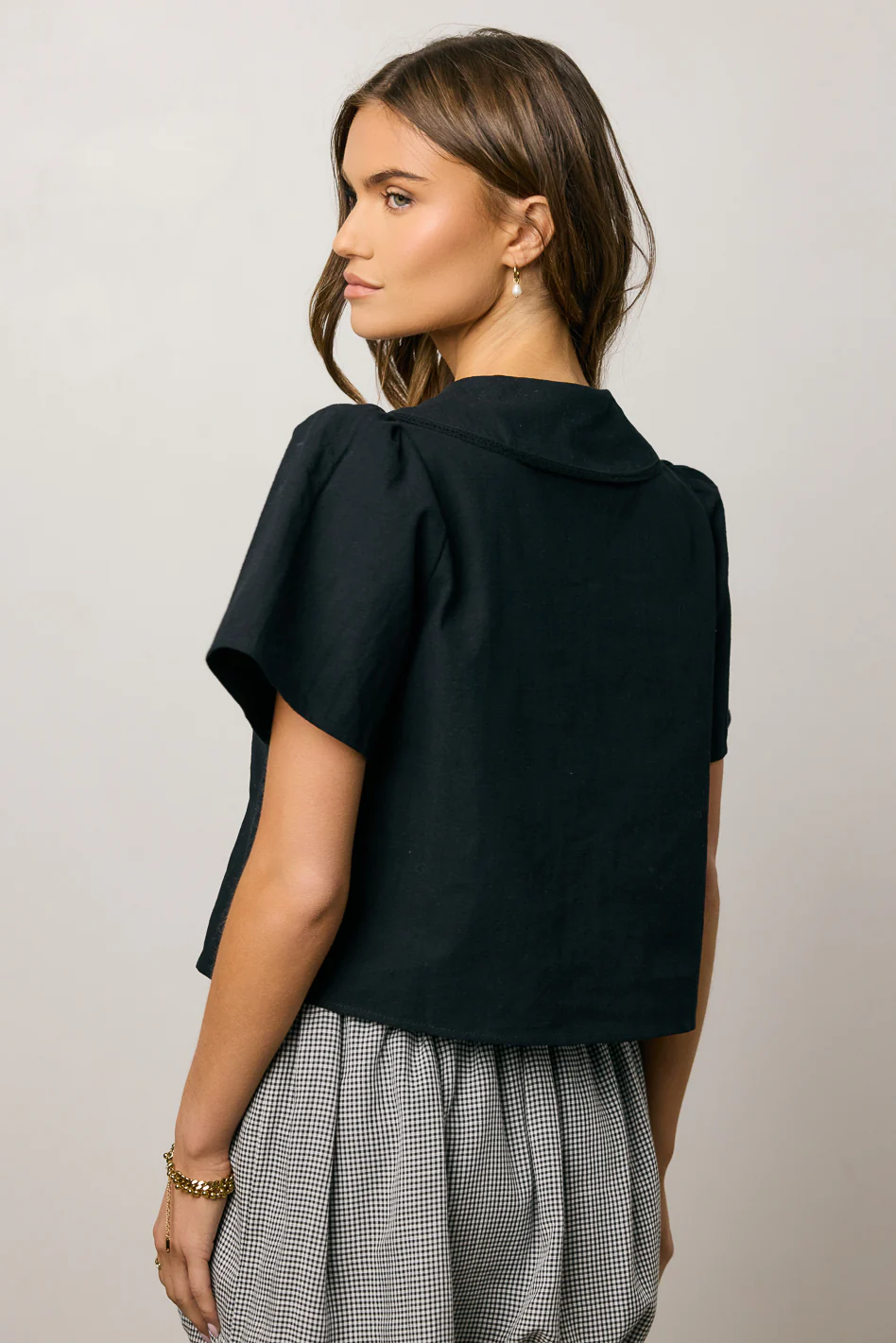 Ethan Tie Front Blouse in Black - FINAL SALE - Image 11