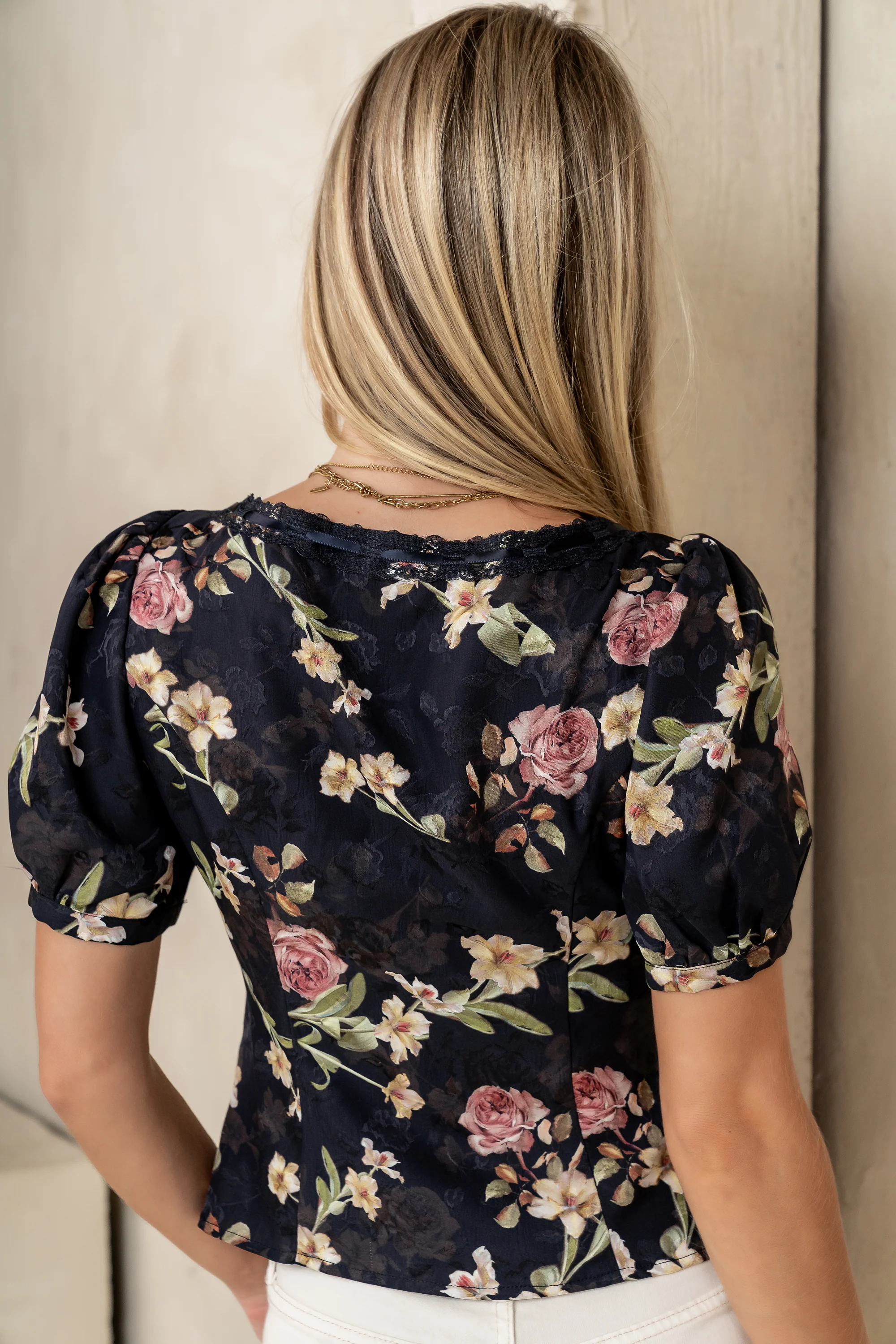 Faith Floral Blouse in Black - FINAL SALE - Image 3