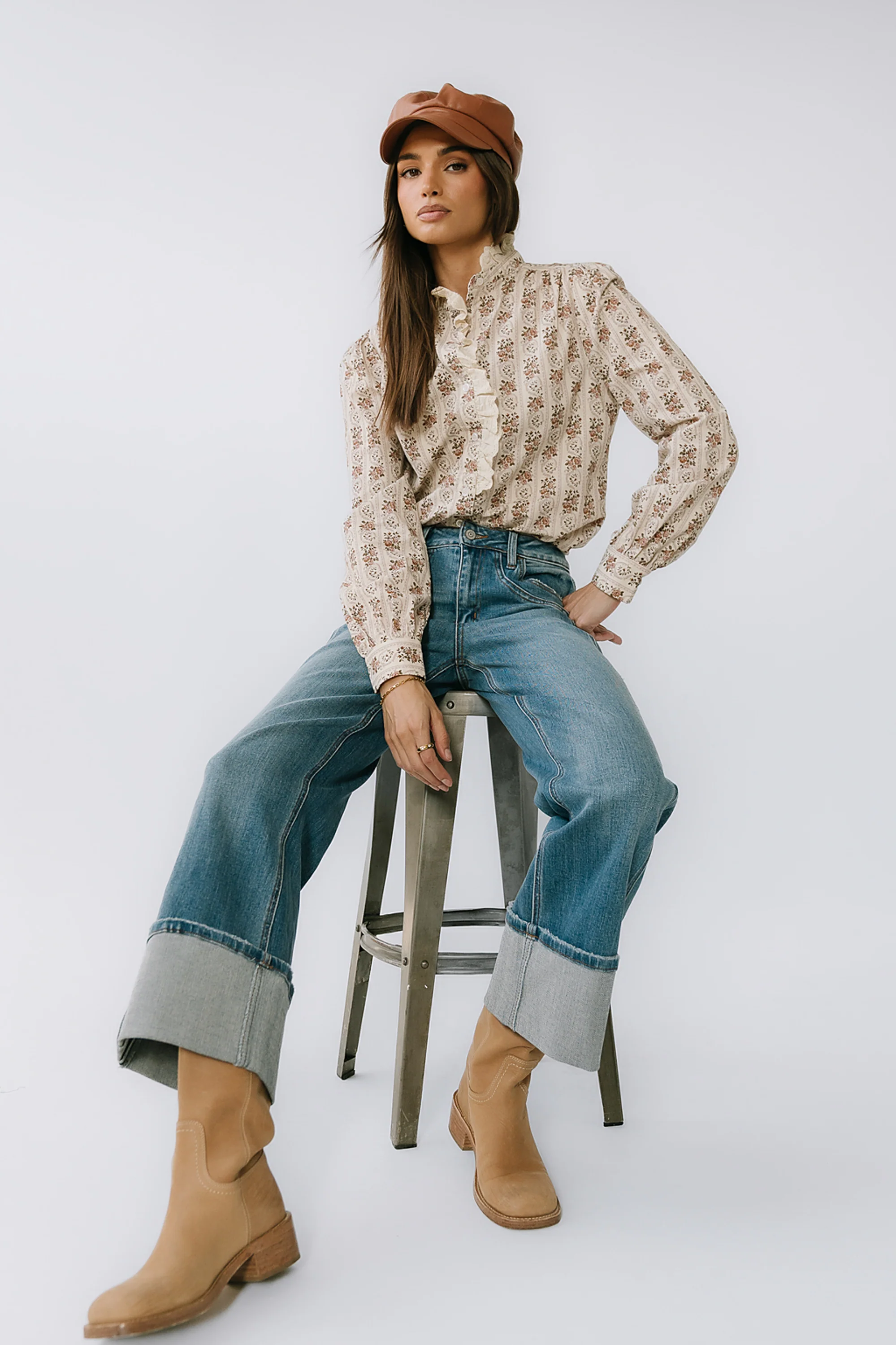 Fenna Cuffed Wide Leg Jeans - Image 3