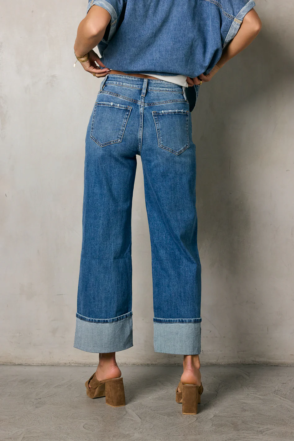 Fenna Cuffed Wide Leg Jeans - Image 8