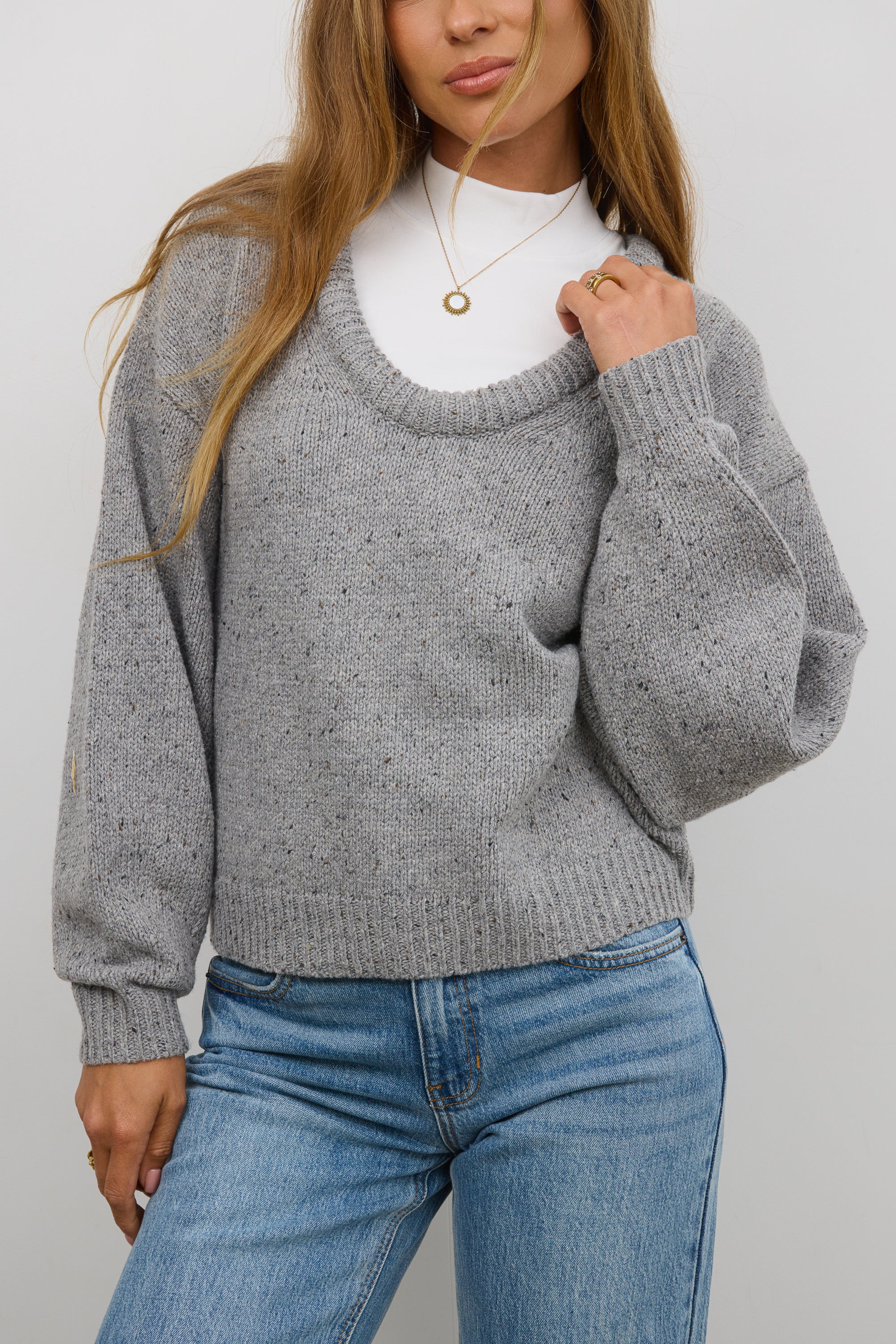 Fern Relaxed Sweater in Grey - FINAL SALE - Image 2