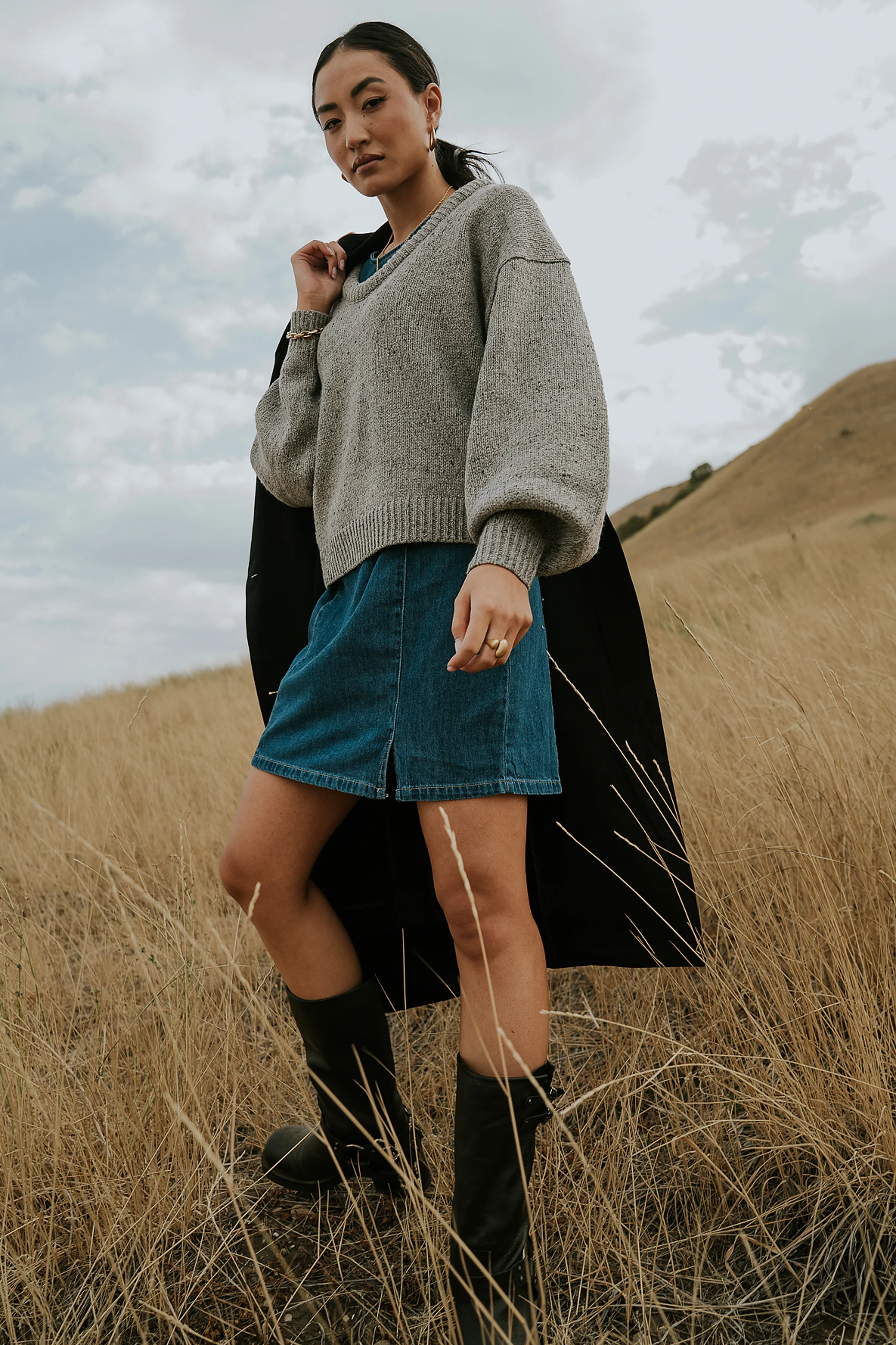 Fern Relaxed Sweater in Grey - FINAL SALE - Image 5