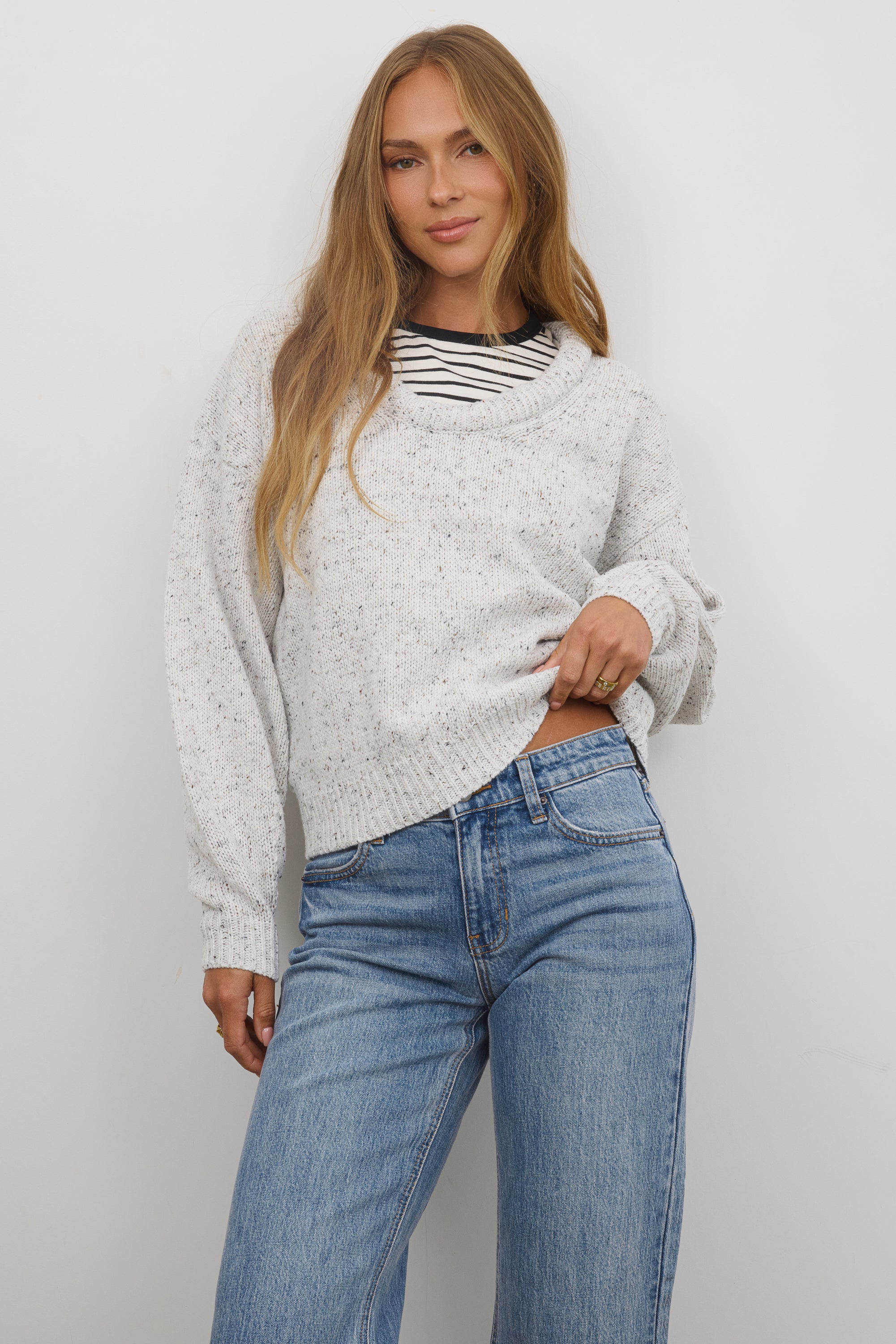Fern Relaxed Sweater in Ivory - Image 14