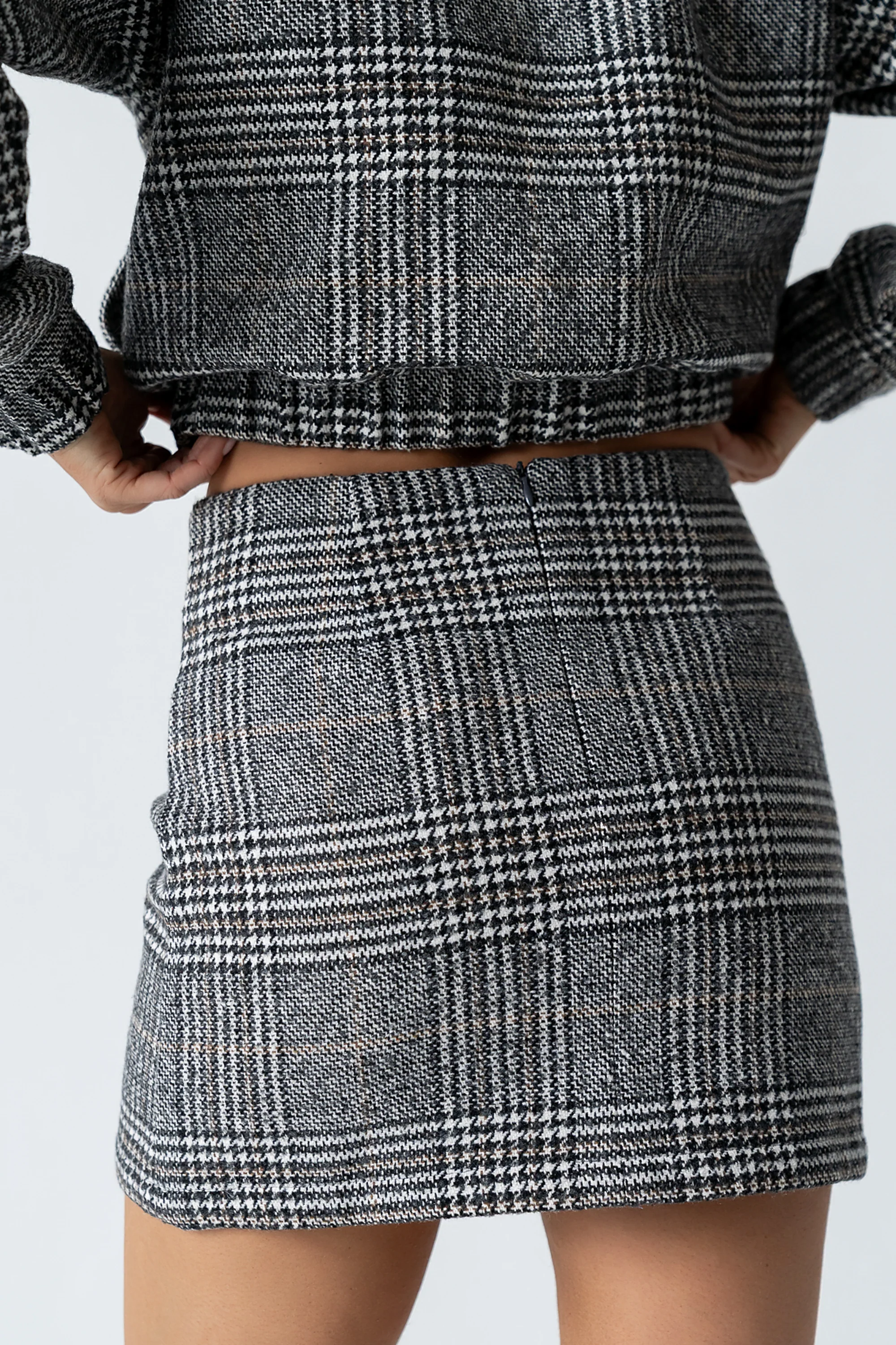 Finley Tweed Mini Skirt in Black - Image 4
