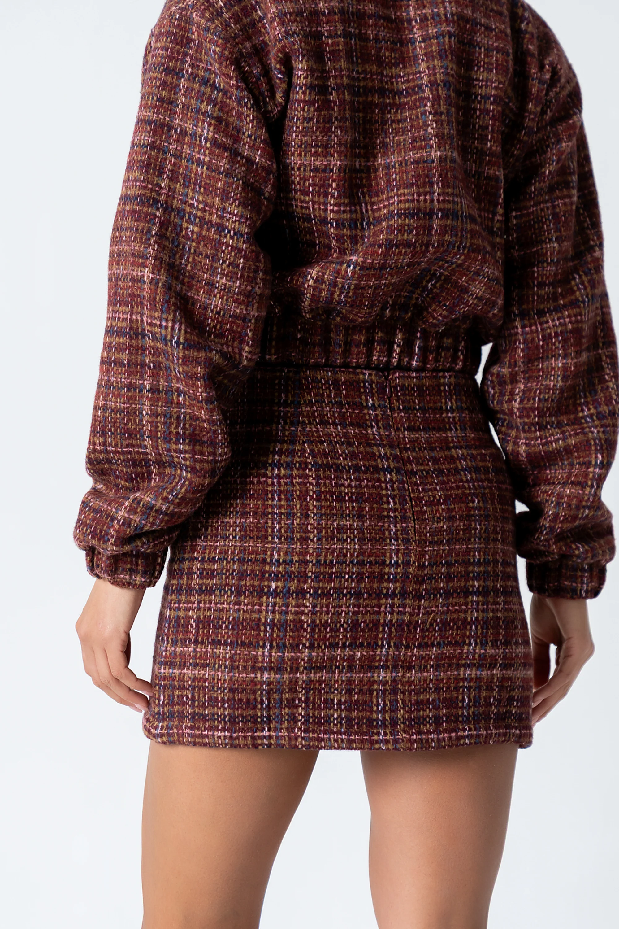 Finley Tweed Mini Skirt in Red - Image 6