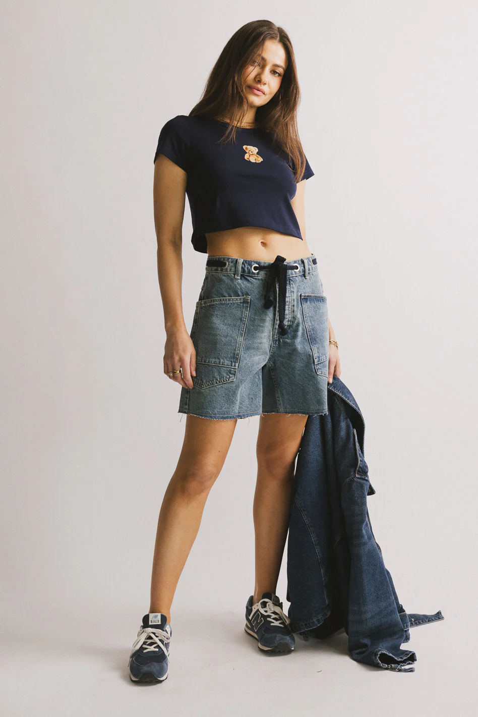 Finneas Denim Shorts in Medium Wash - FINAL SALE - Image 6