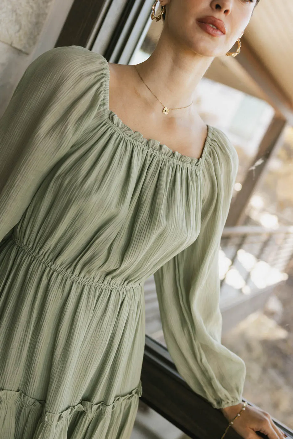 Finnian Midi Dress in Sage - FINAL SALE - Image 2