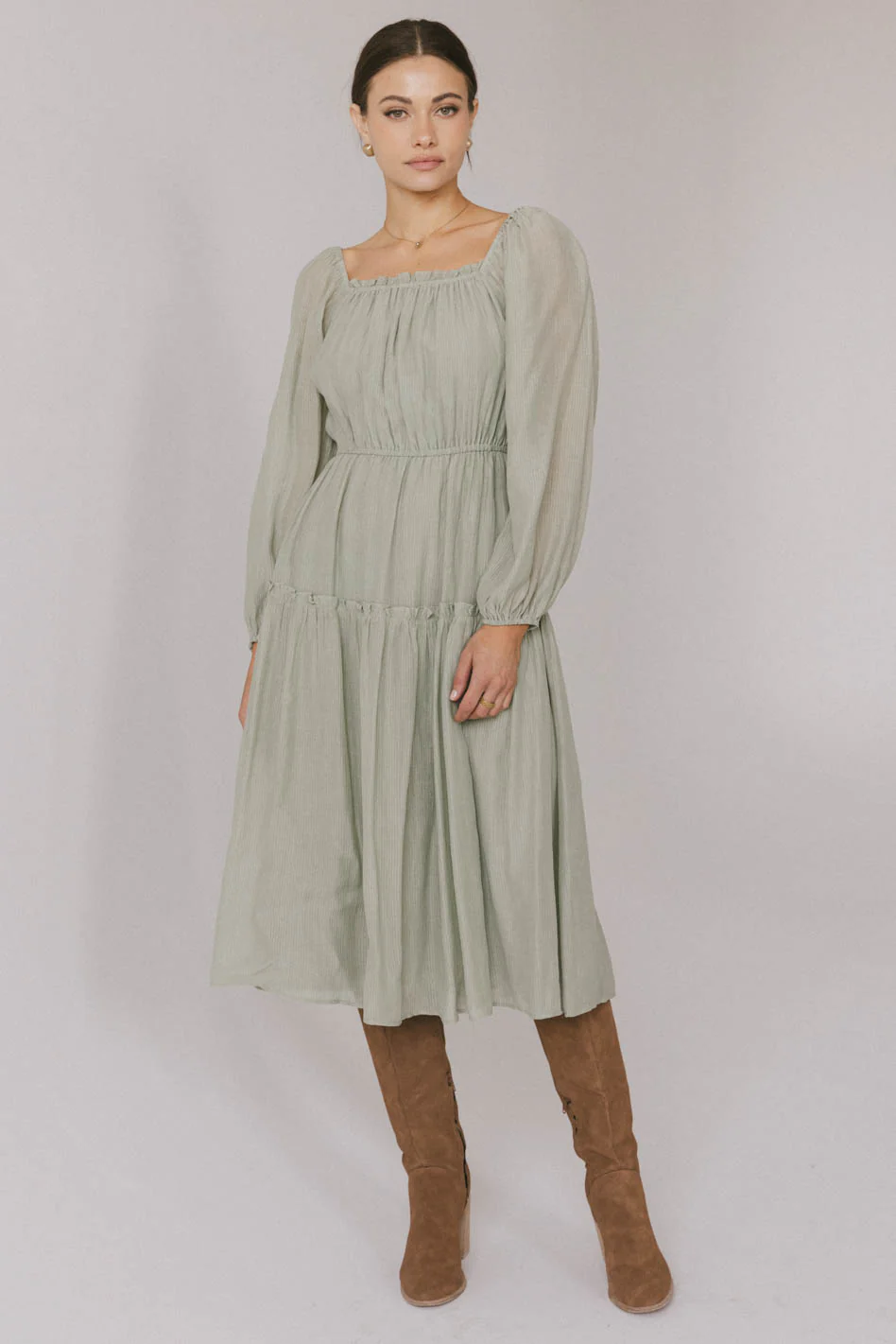 Finnian Midi Dress in Sage - FINAL SALE - Image 4