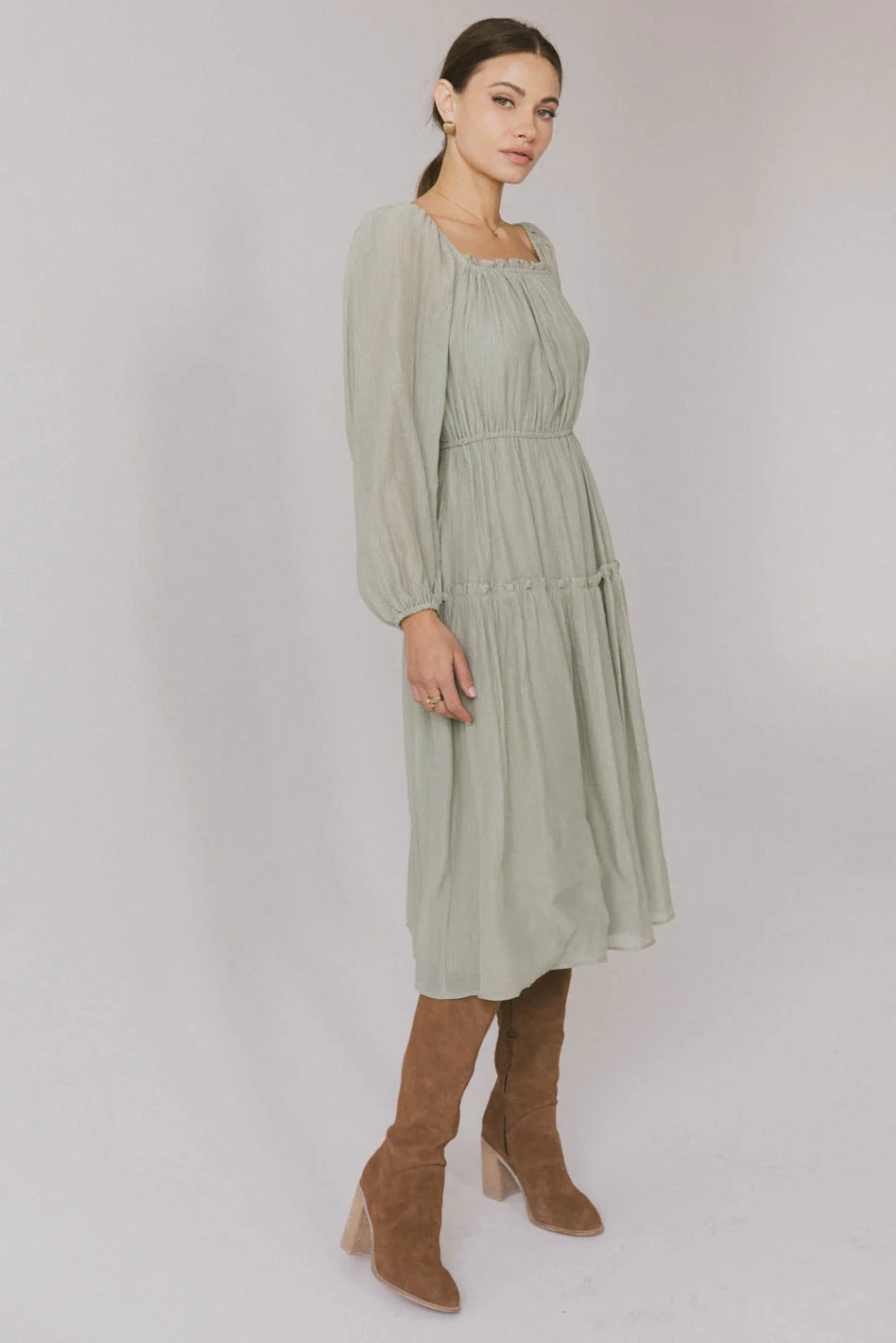 Finnian Midi Dress in Sage - FINAL SALE - Image 5