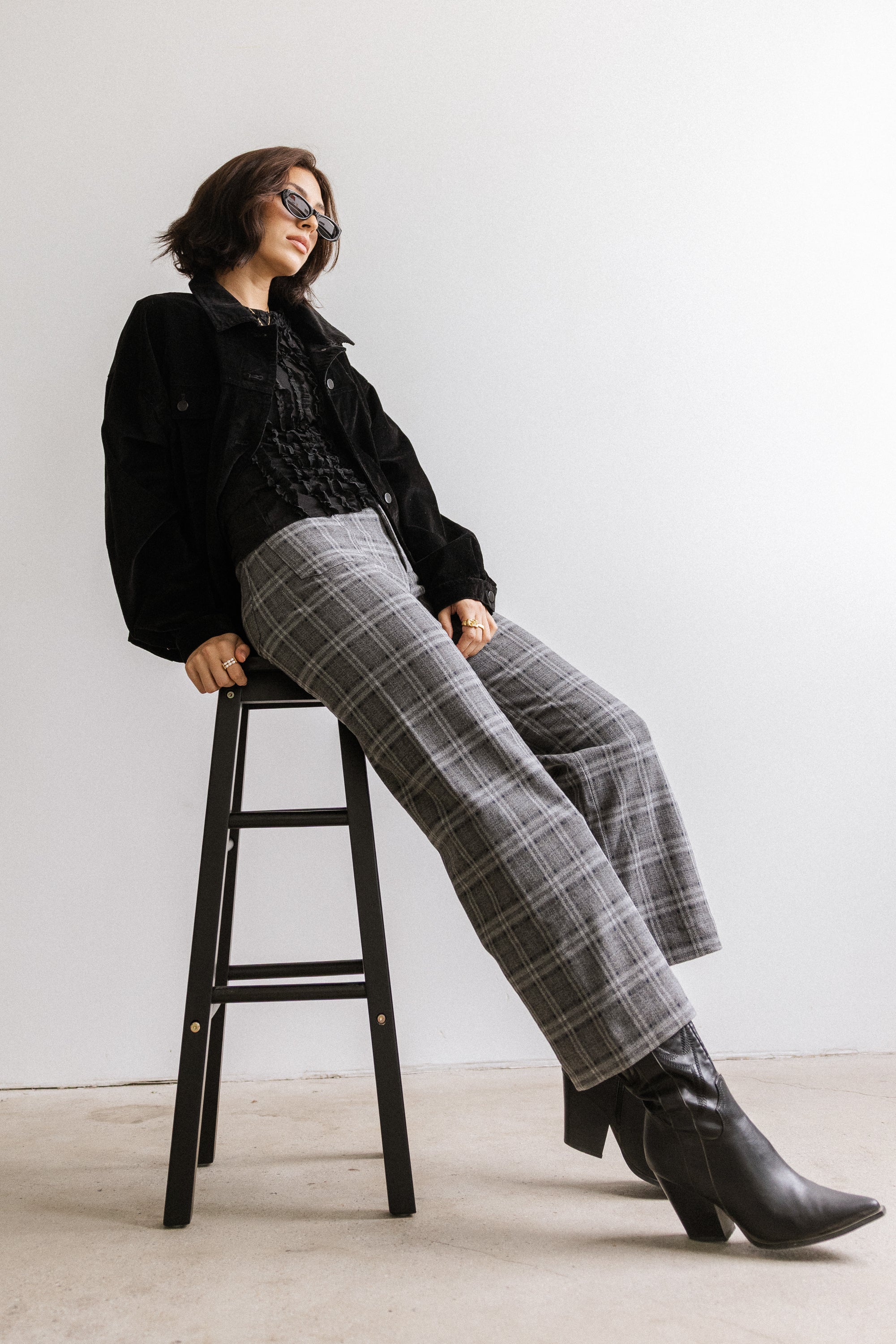 Fisher Plaid Wide Leg Pants - FINAL SALE - Image 3