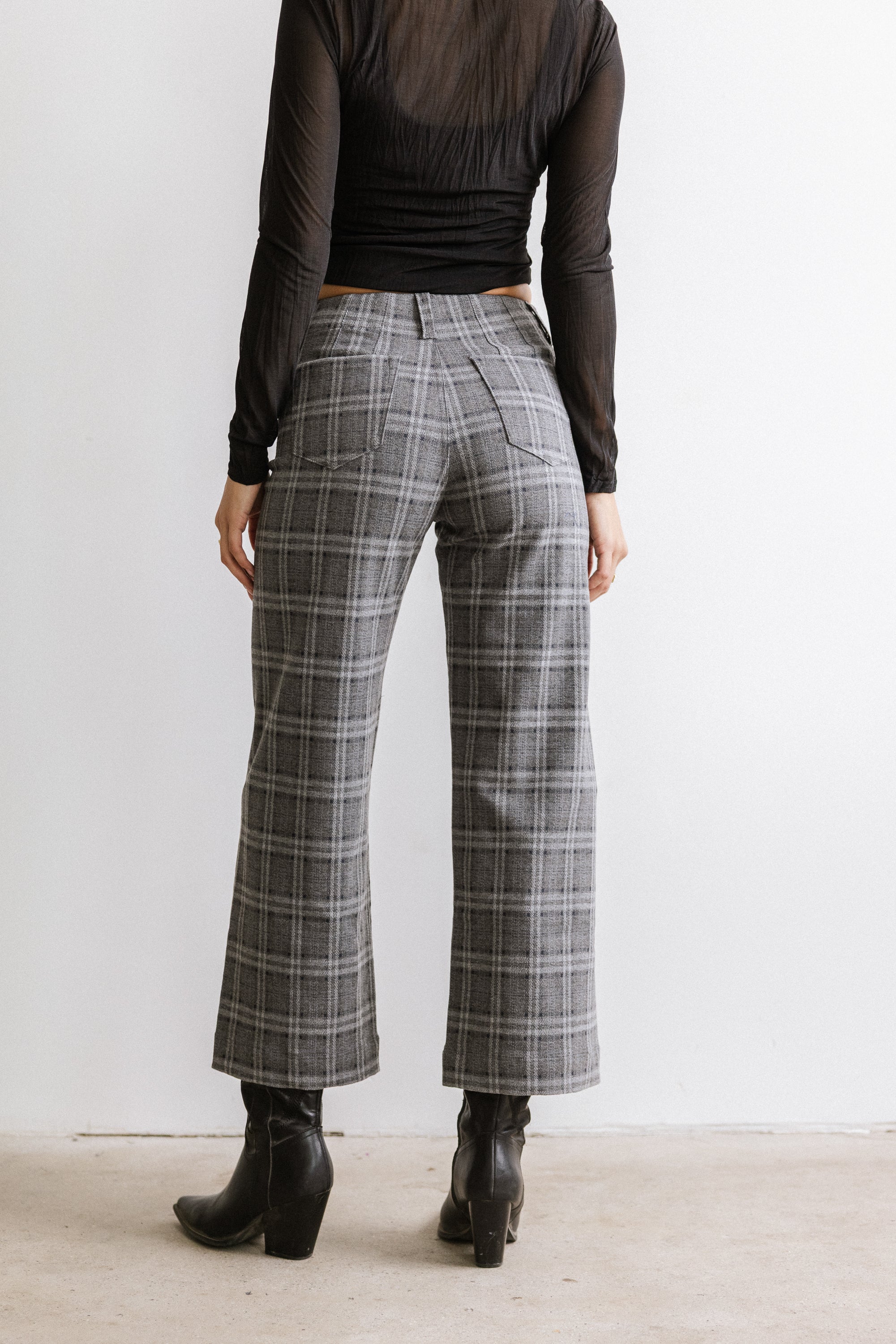 Fisher Plaid Wide Leg Pants - FINAL SALE - Image 4
