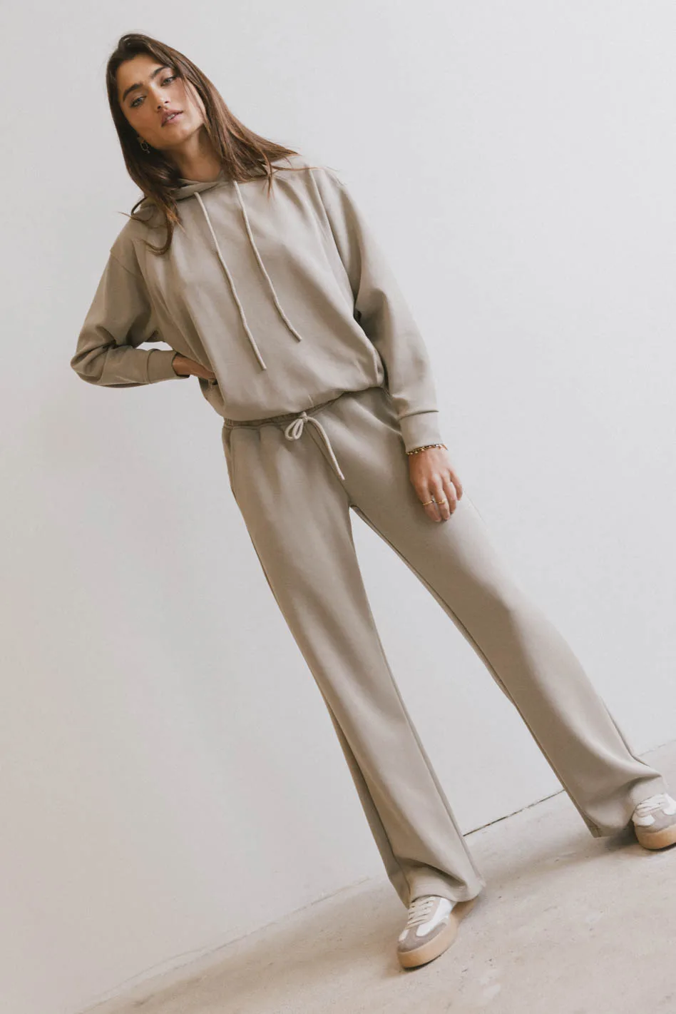Flow State Pullover Hoodie in Taupe - FINAL SALE - Image 4