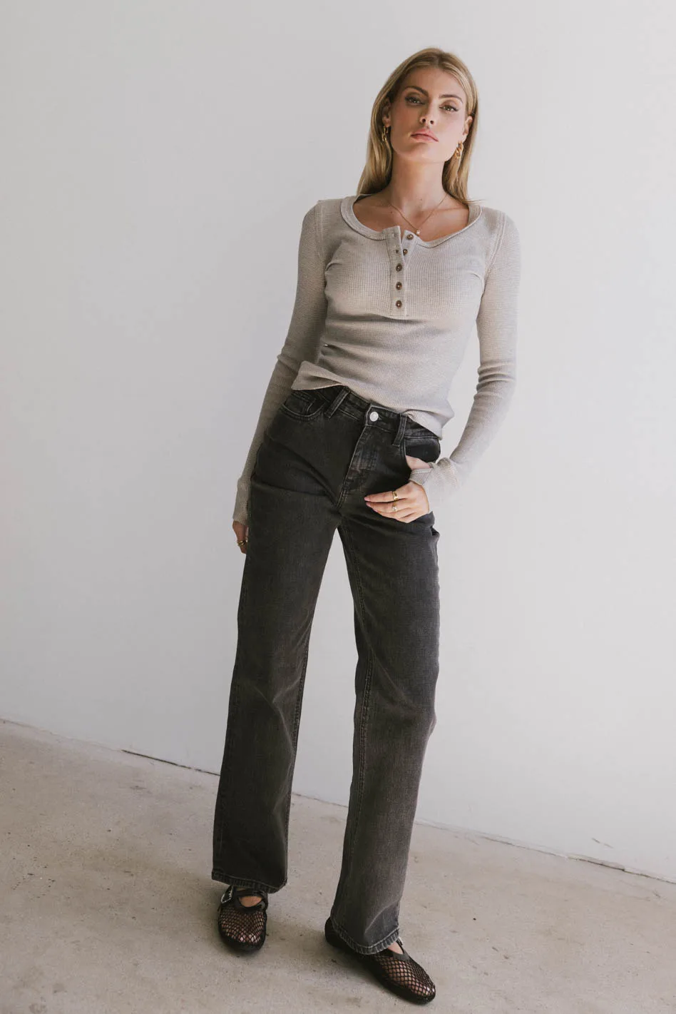 Frank and Oak Courtney Loose Fit Denim in Black - FINAL SALE - Image 4