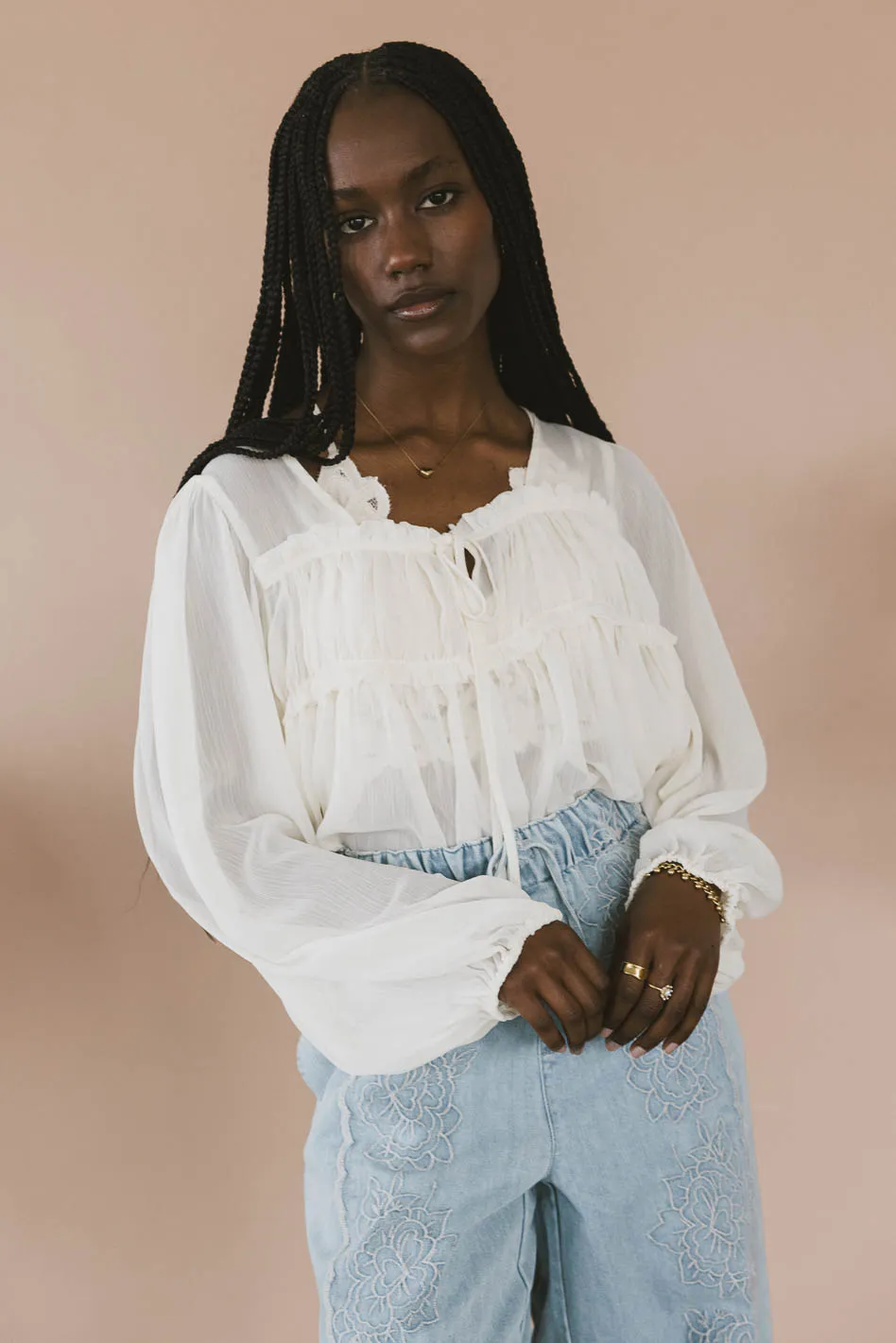 Frankie Sheer Peplum Blouse - FINAL SALE - Image 2