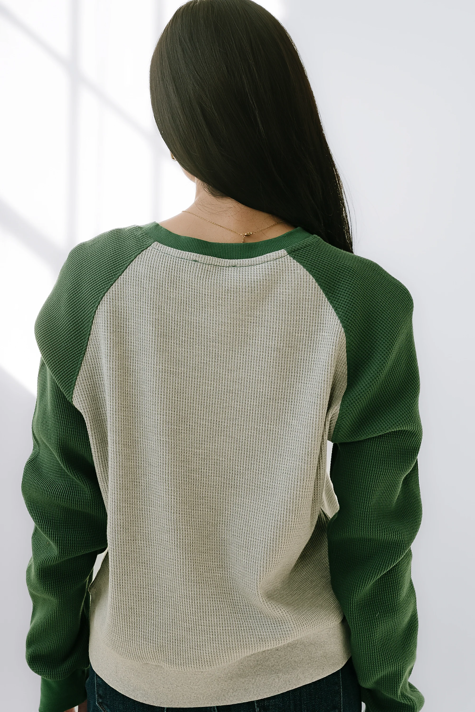 Franklin Contrast Top in Green - FINAL SALE - Image 5