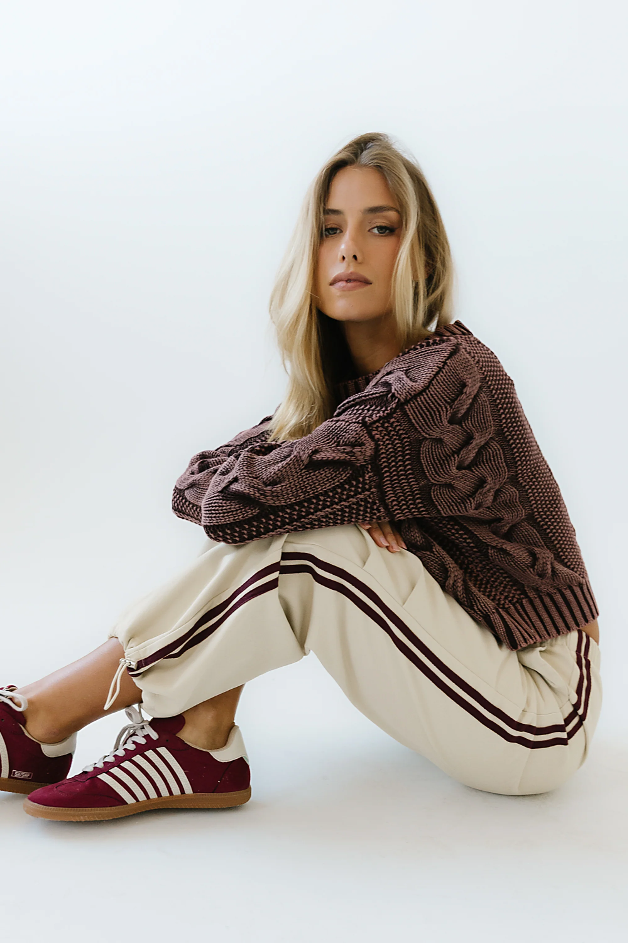 Franklin Striped Joggers in Cream - FINAL SALE - Image 2