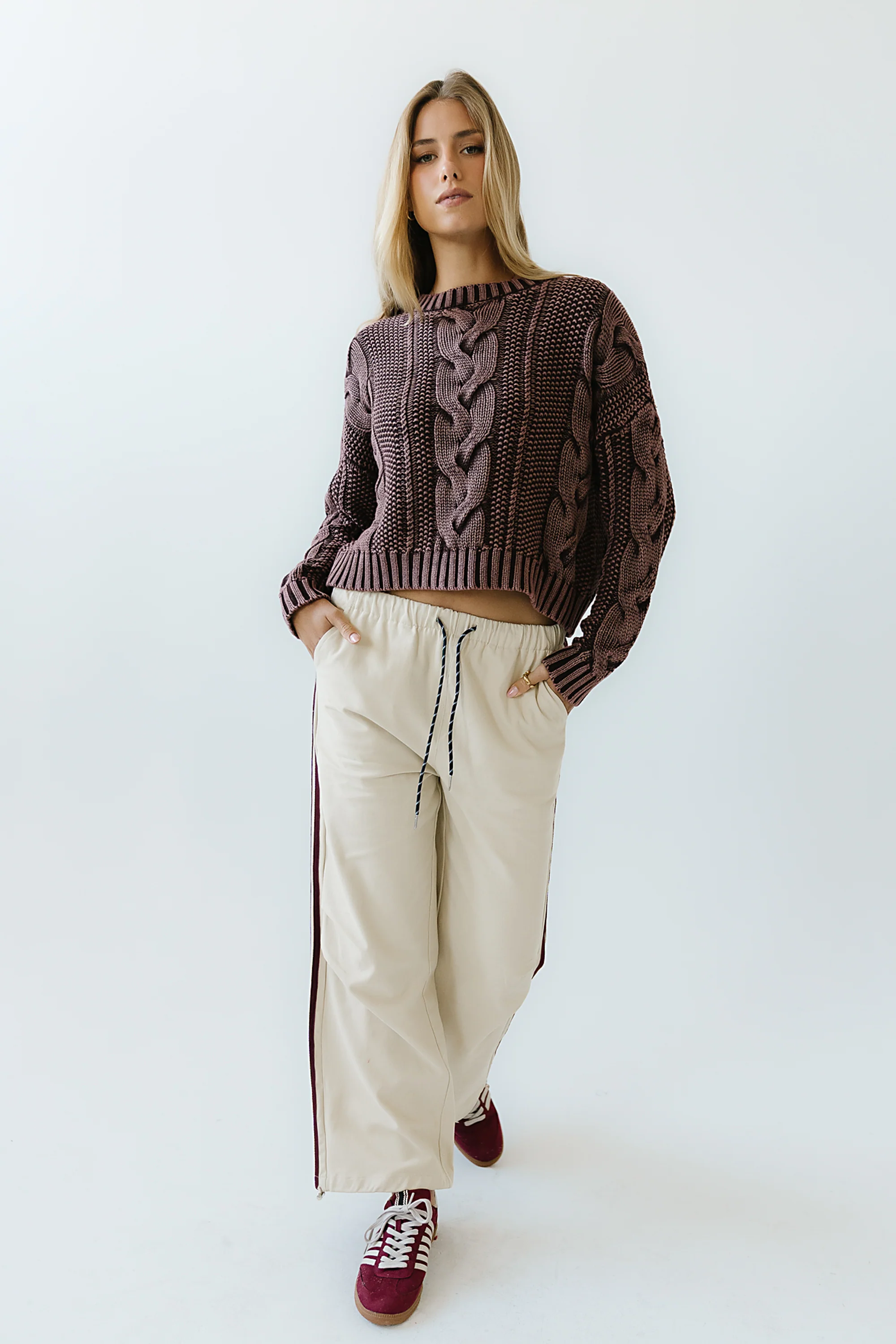 Franklin Striped Joggers in Cream - FINAL SALE - Image 3