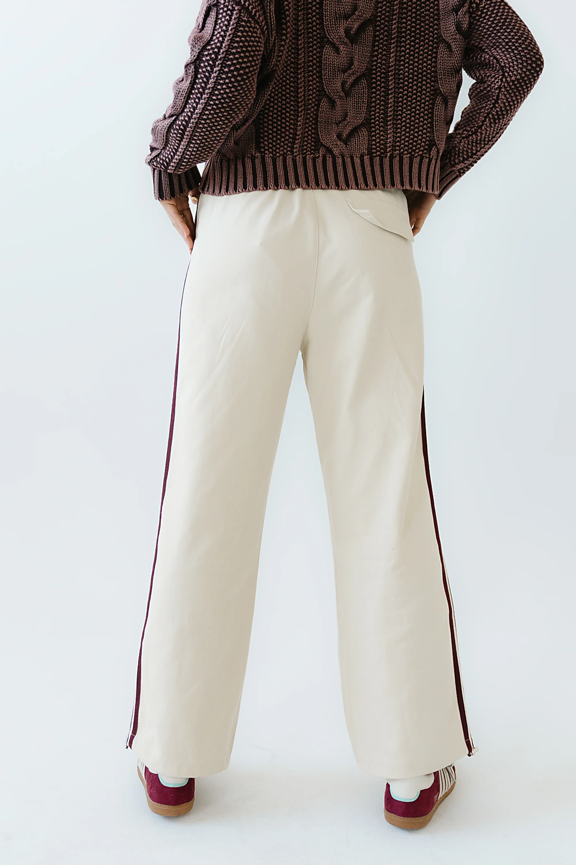 Franklin Striped Joggers in Cream - FINAL SALE - Image 5